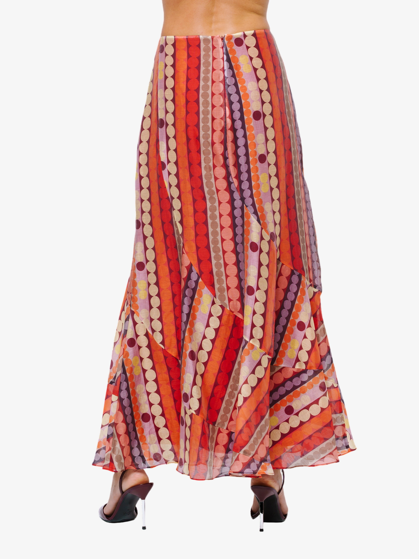Riley Striped Polka Dot Maxi Skirt