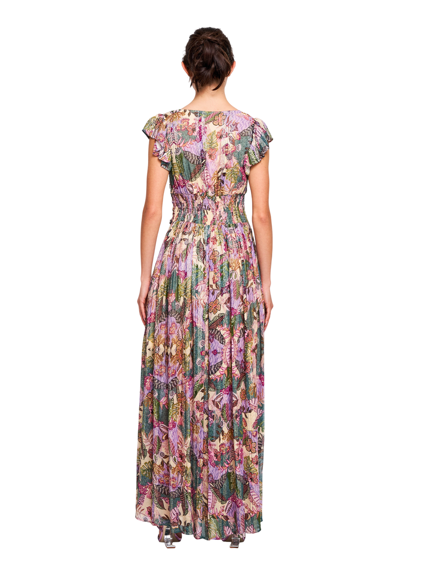 Jennsen Metallic Floral Maxi Dress
