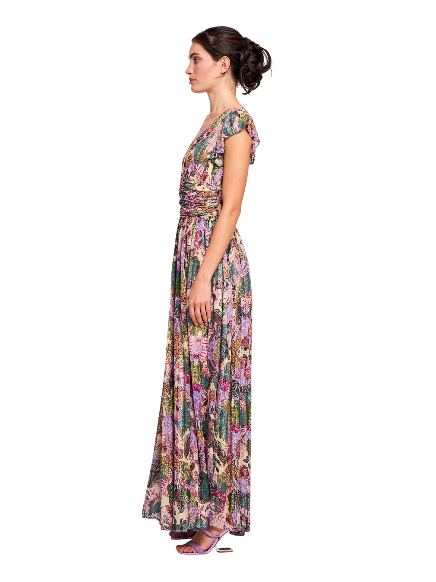 Jennsen Metallic Floral Maxi Dress