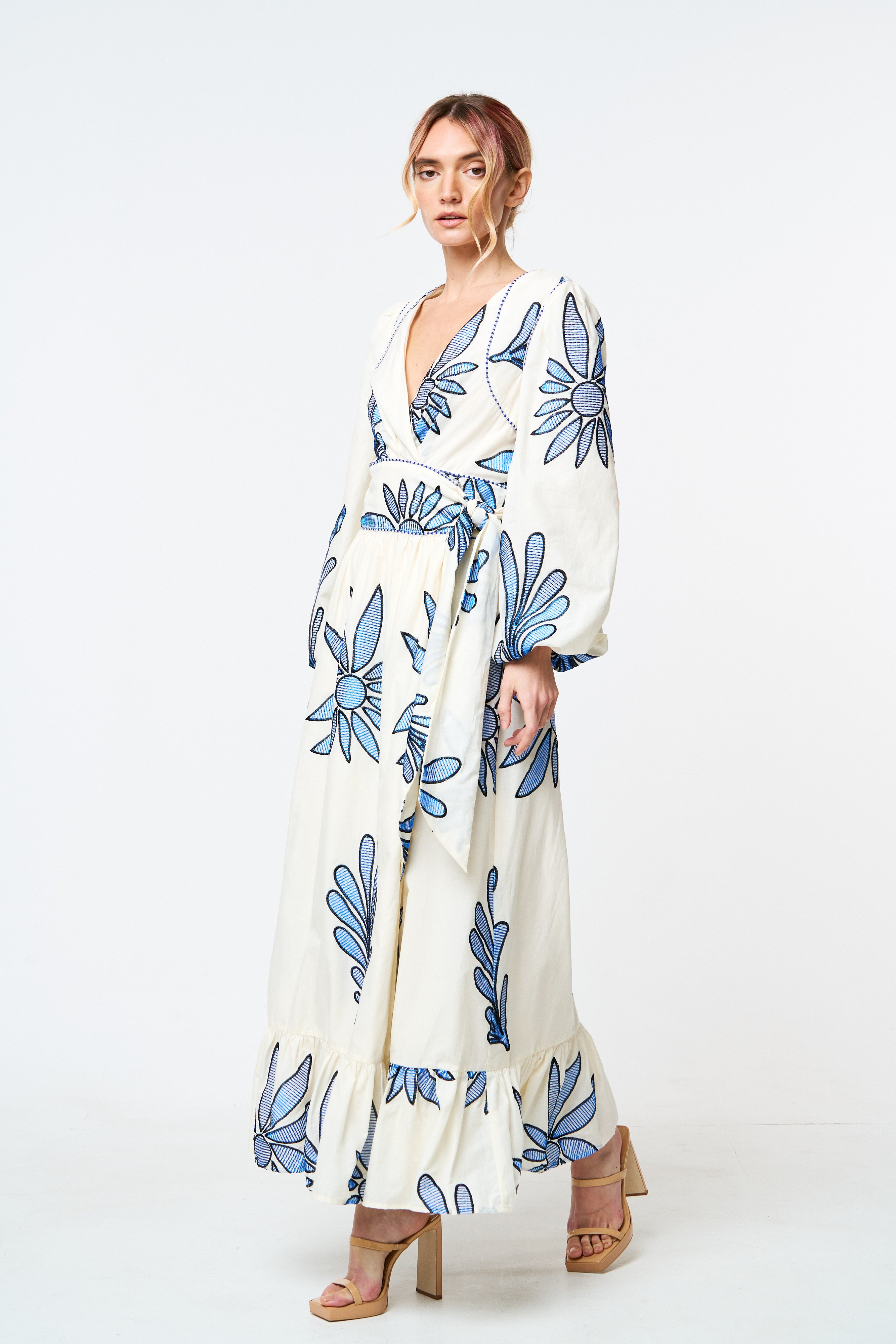 17AW mame Floral Willow Long Dress
