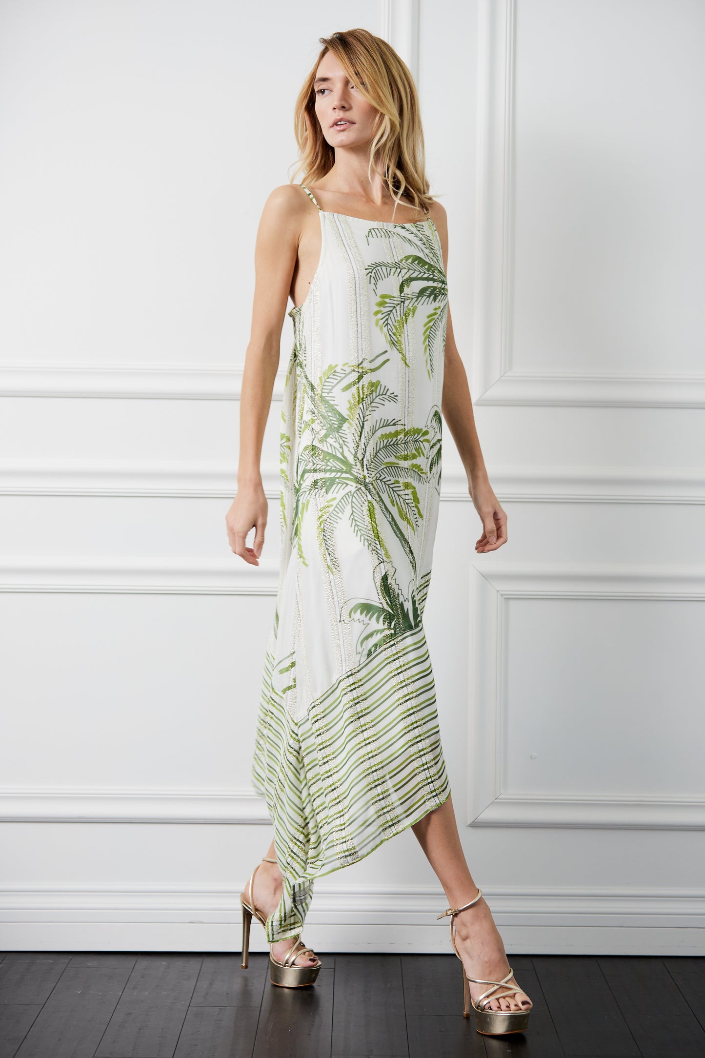 Tamara Tropical Print Halter Maxi Dress