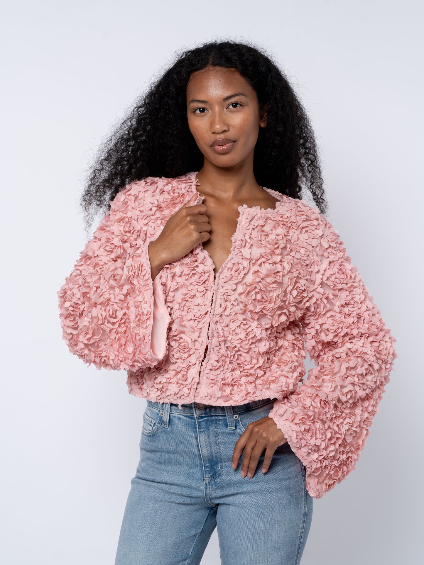 Elliott Flower Embellished Cropped Jacket