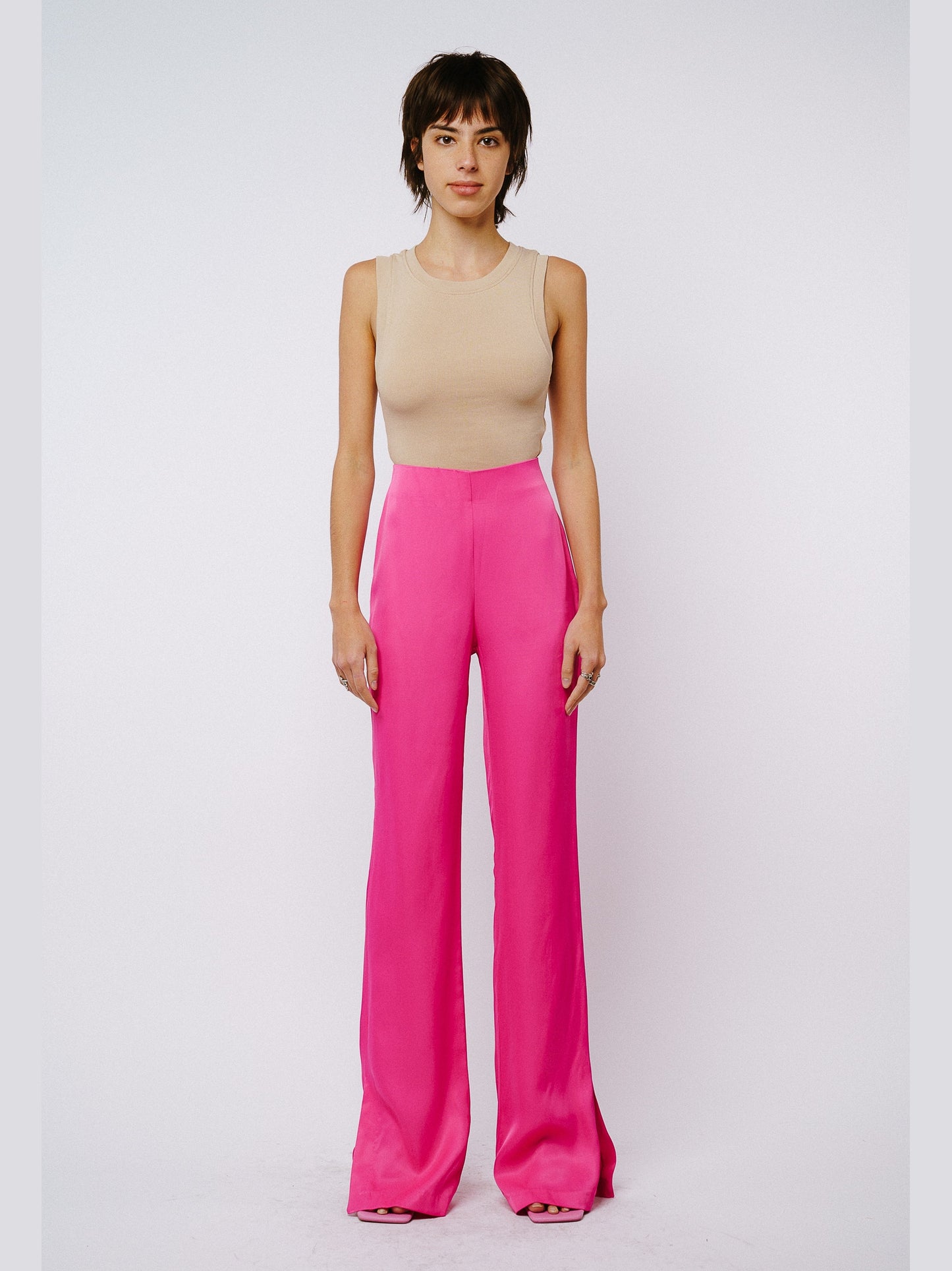 Safia Split Hem Satin Pants
