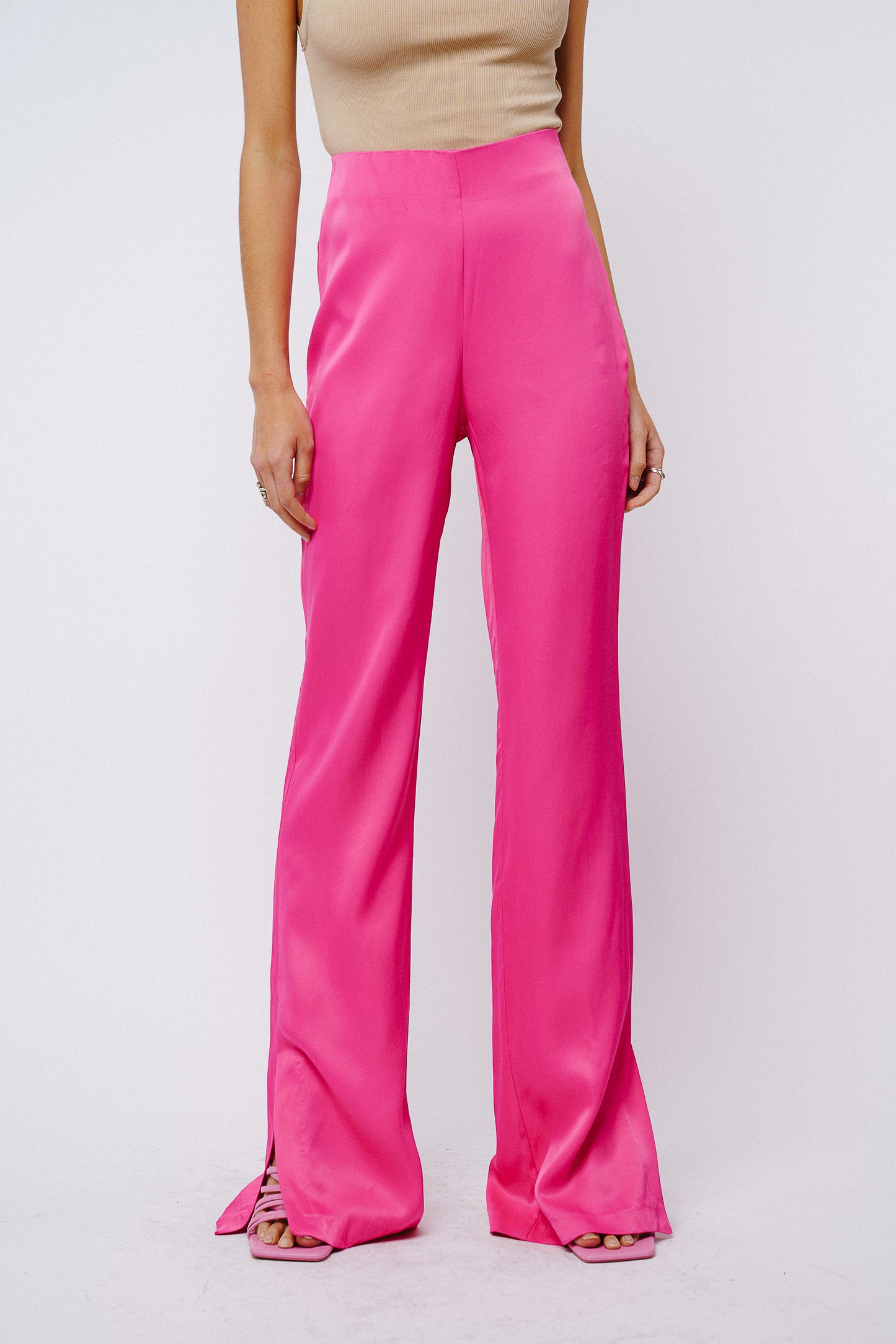 Safia Split Hem Satin Pants