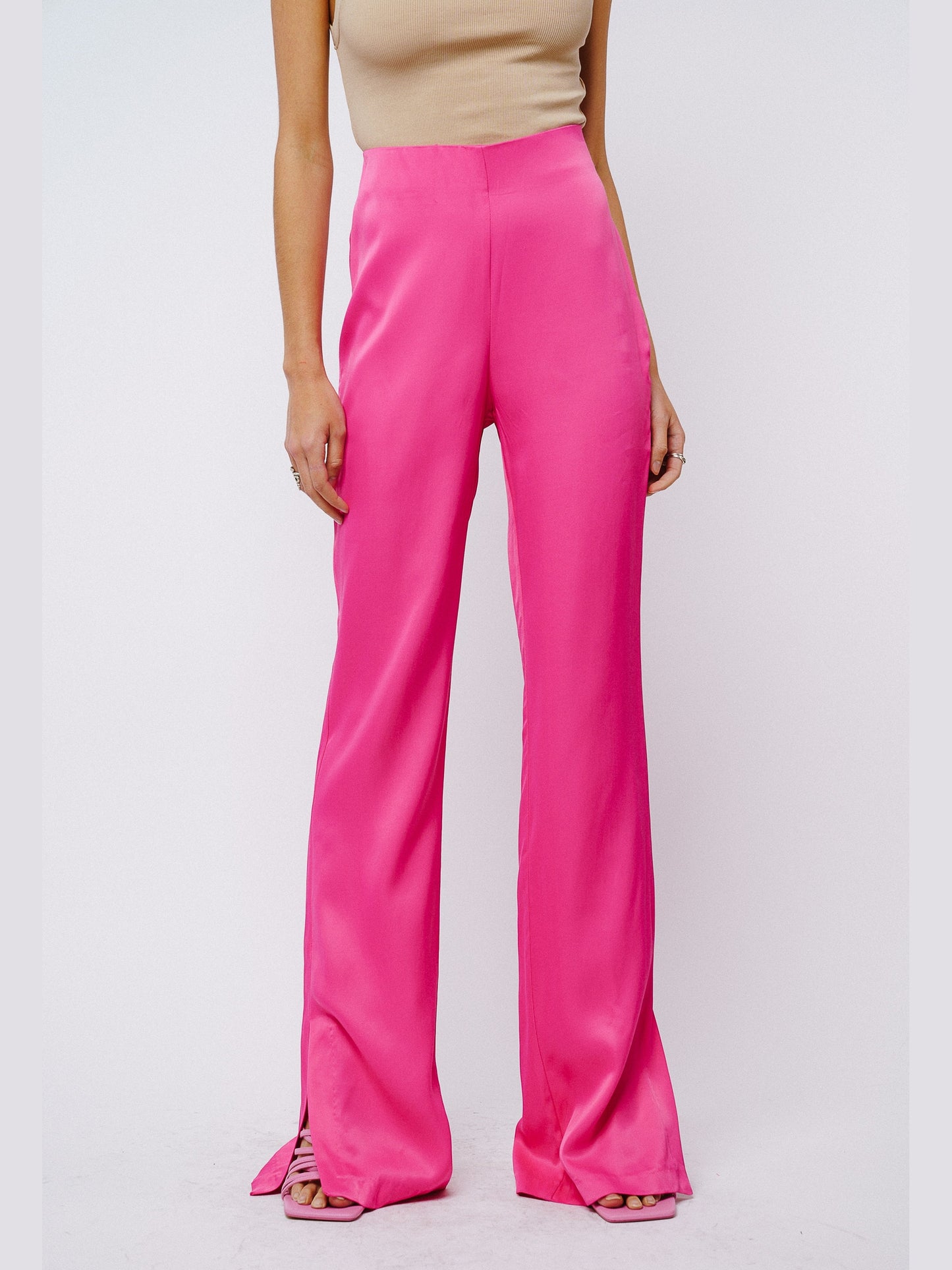 Safia Split Hem Satin Pants