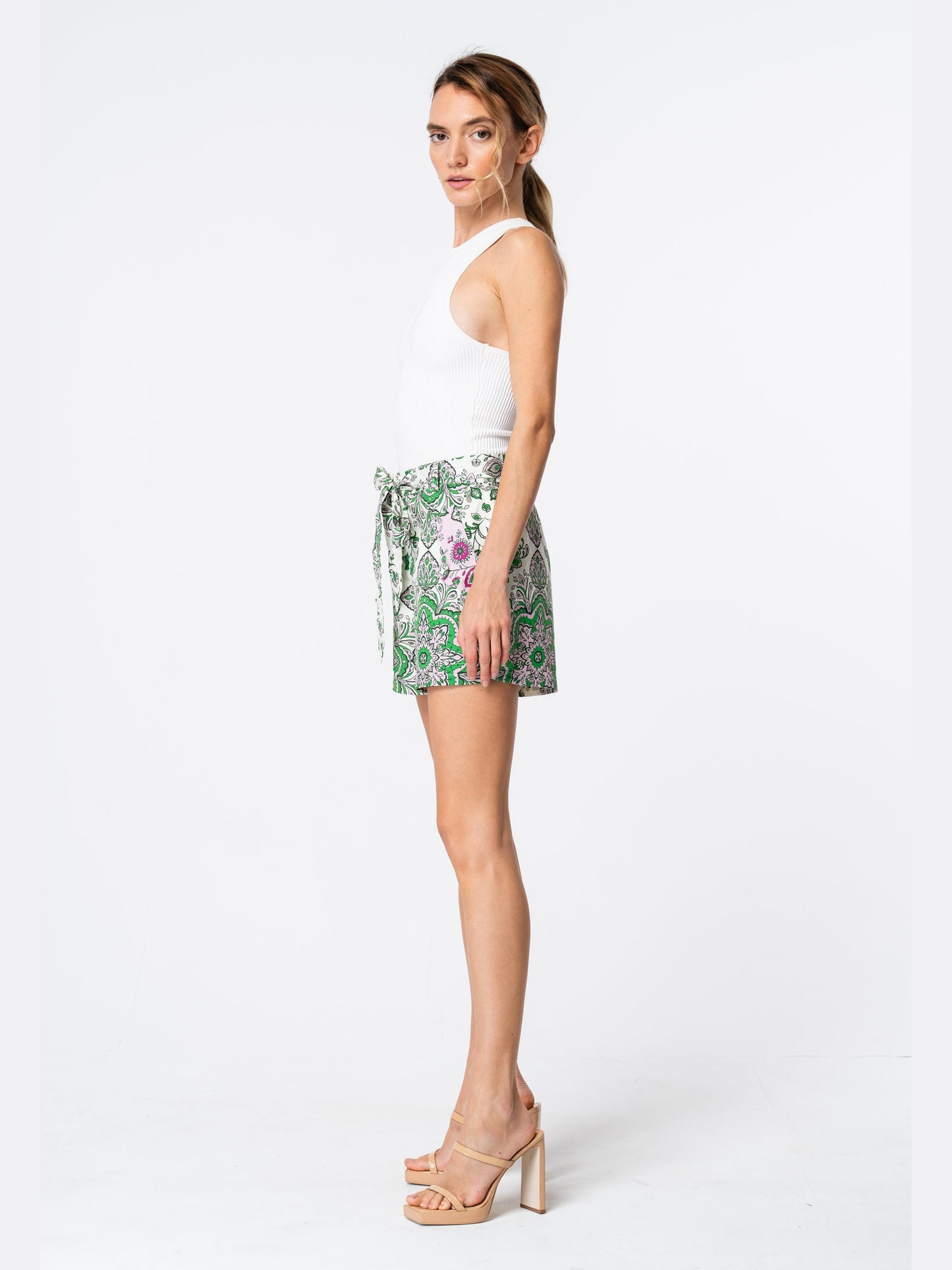 Talulla Floral Print Belted Shorts