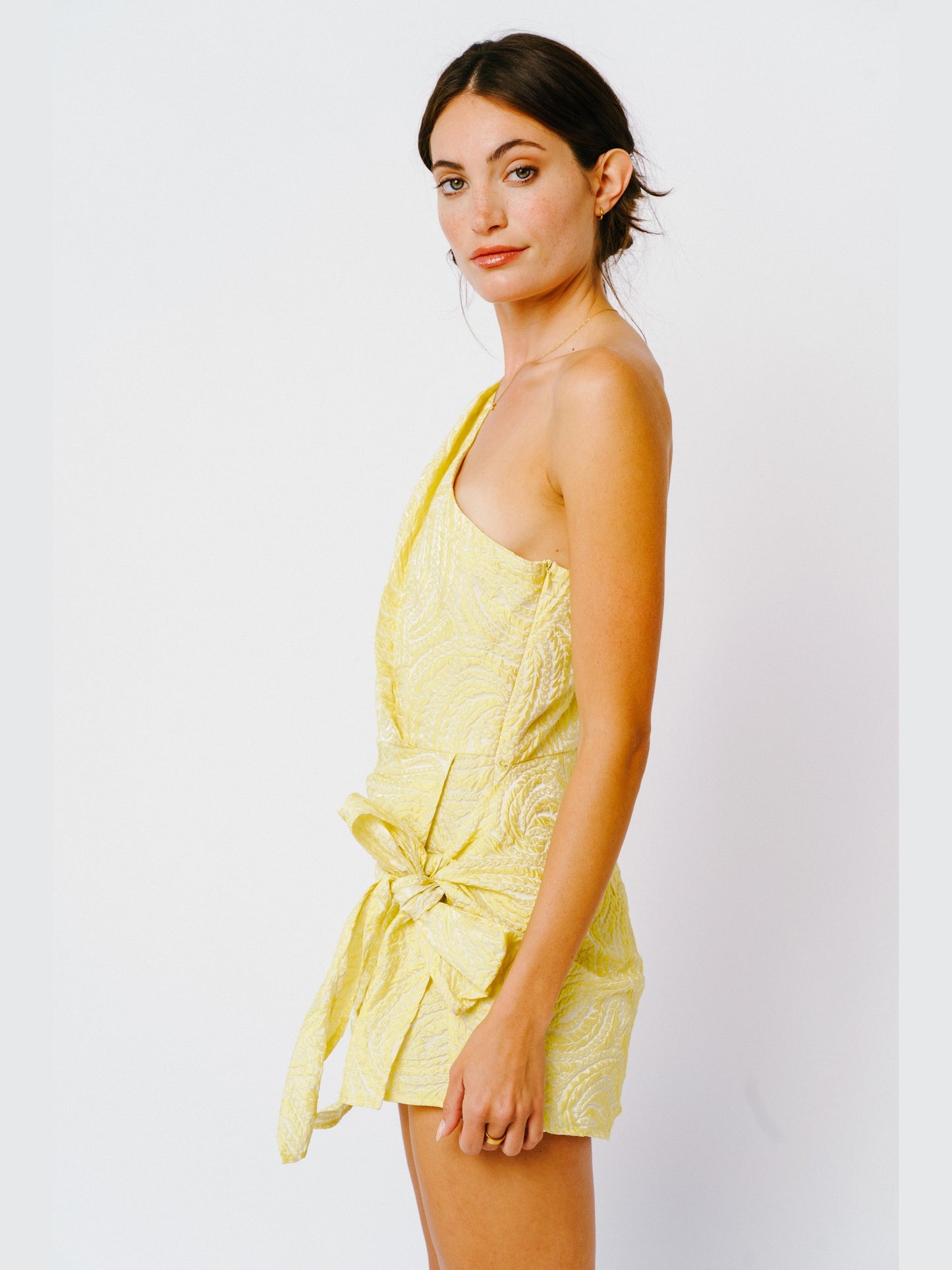 Tabbi Tie Knot Jacquard Skort Romper