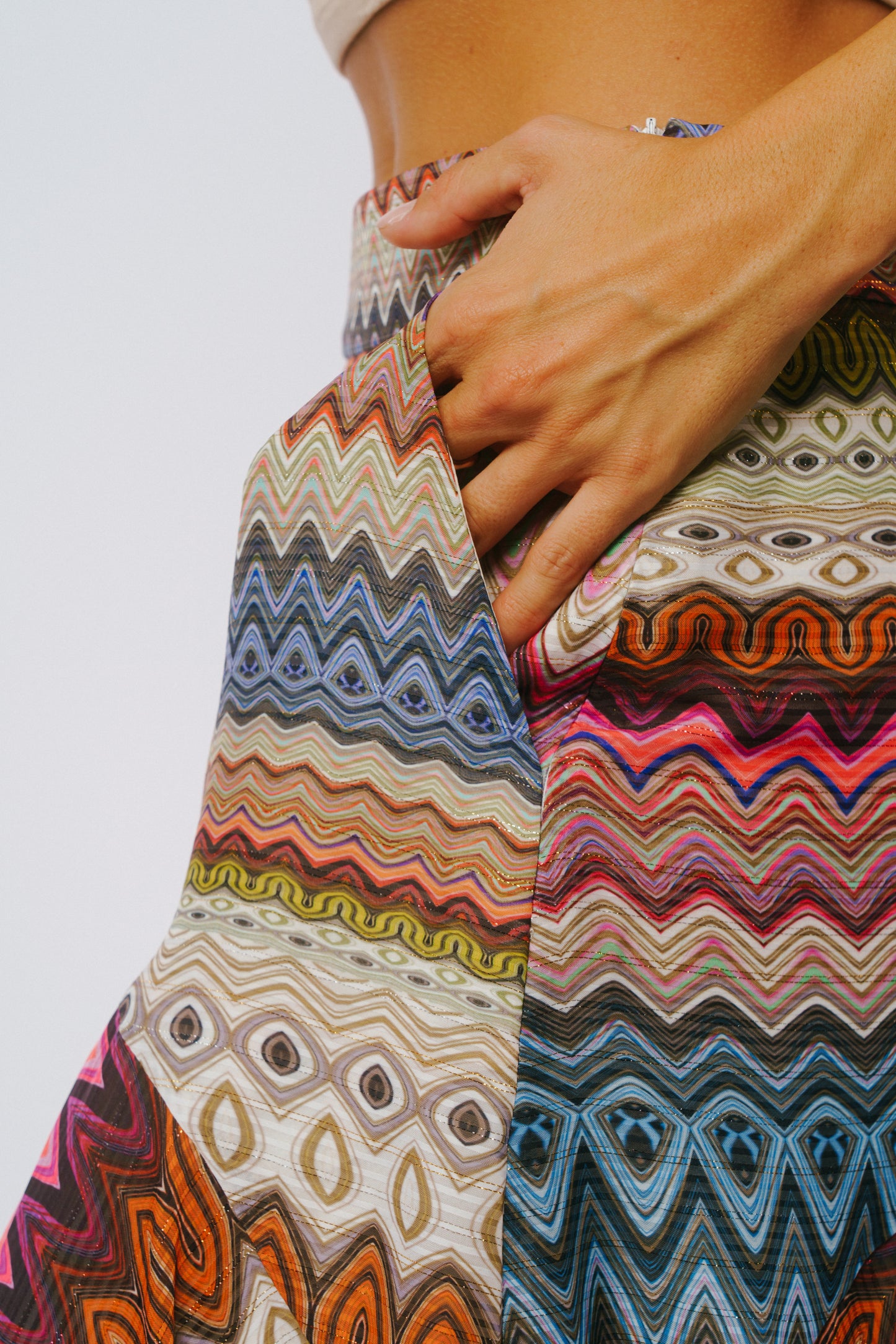 Soni Striped Handkerchief Hem Skirt