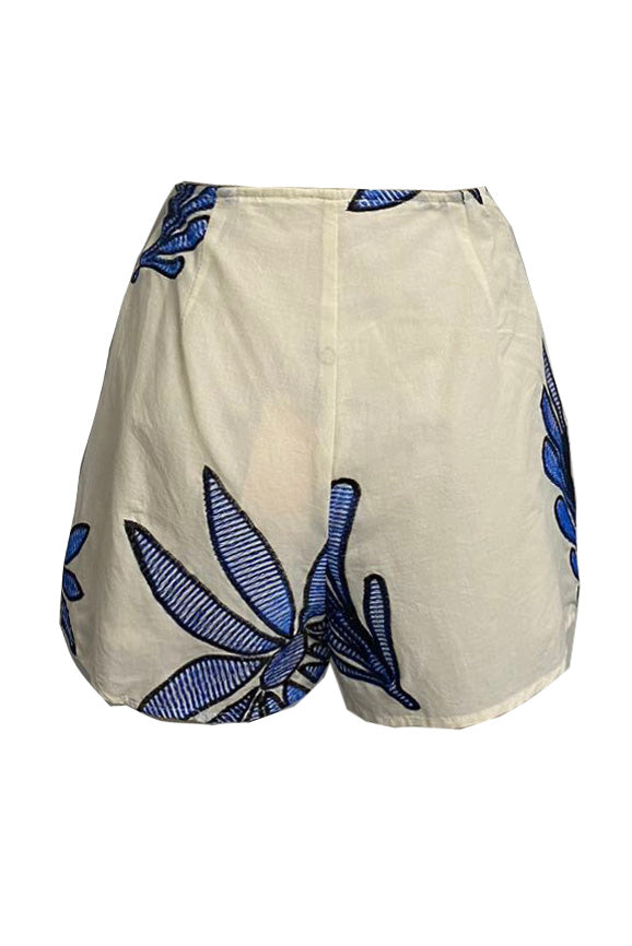 Shanice Abstract EMB 迷你短裙 蓝色