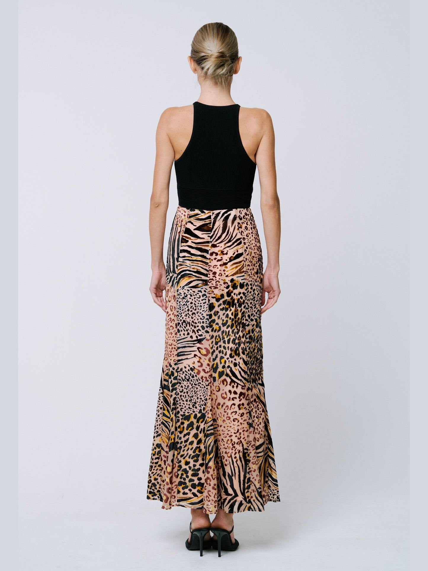 Antonia Velvet Animal Print Maxi Skirt