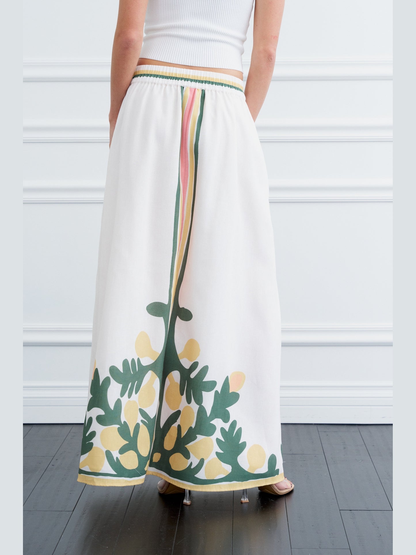 Ginevra Engineered Front Slit Maxi Skirt