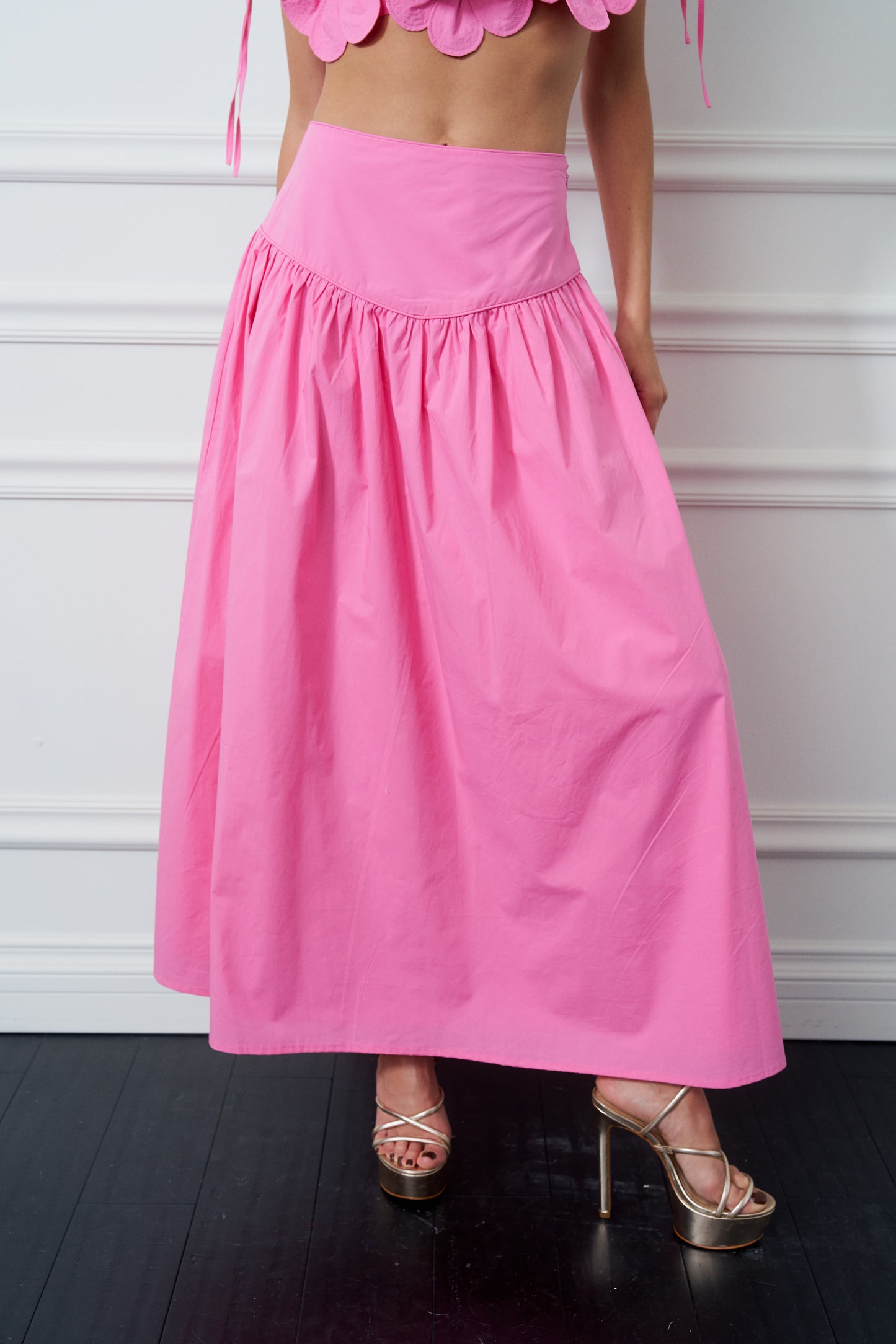 Emmeline Gathered High-Waisted Maxi Skirt