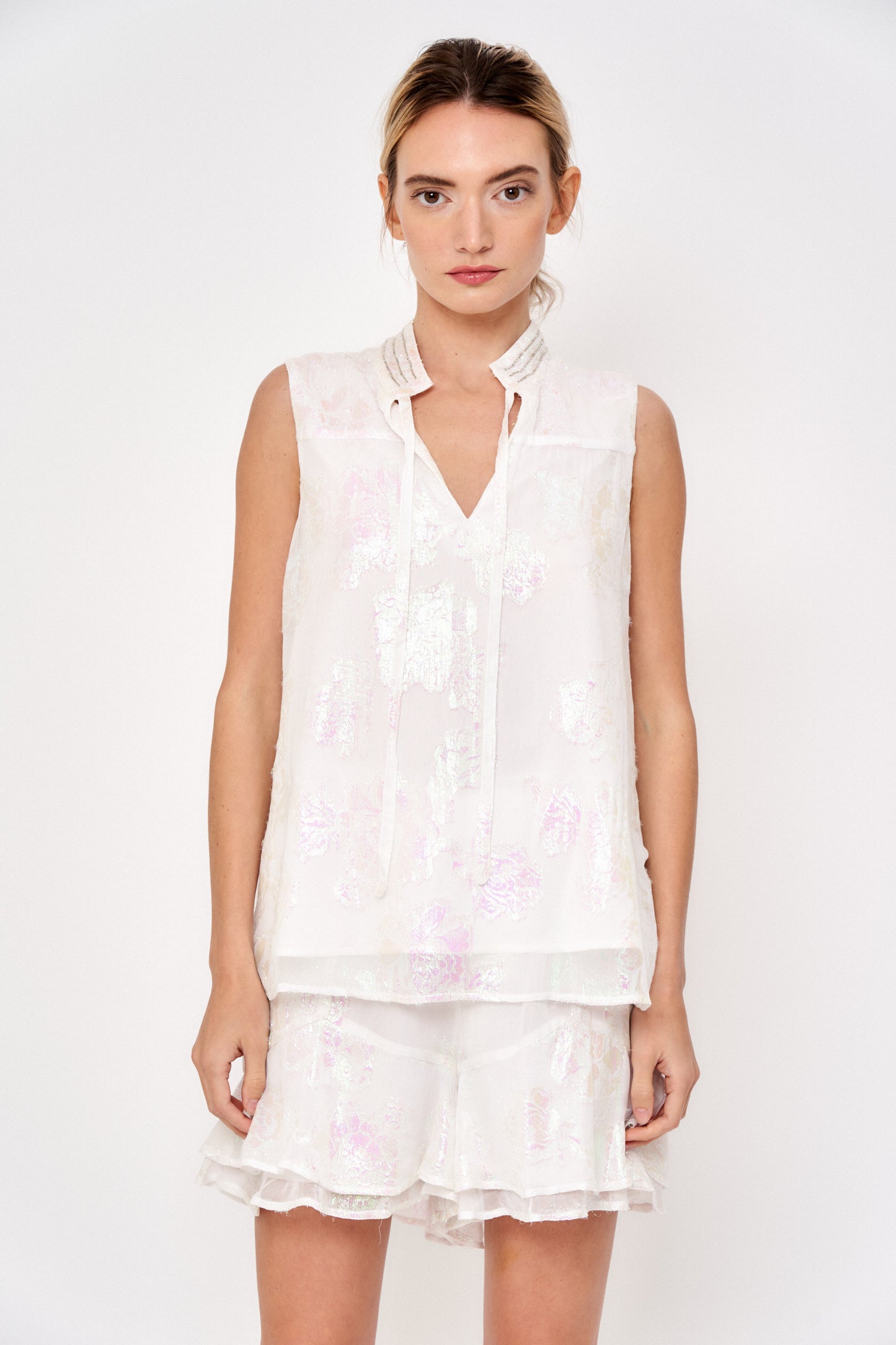 Cadie Iridescent Floral Top