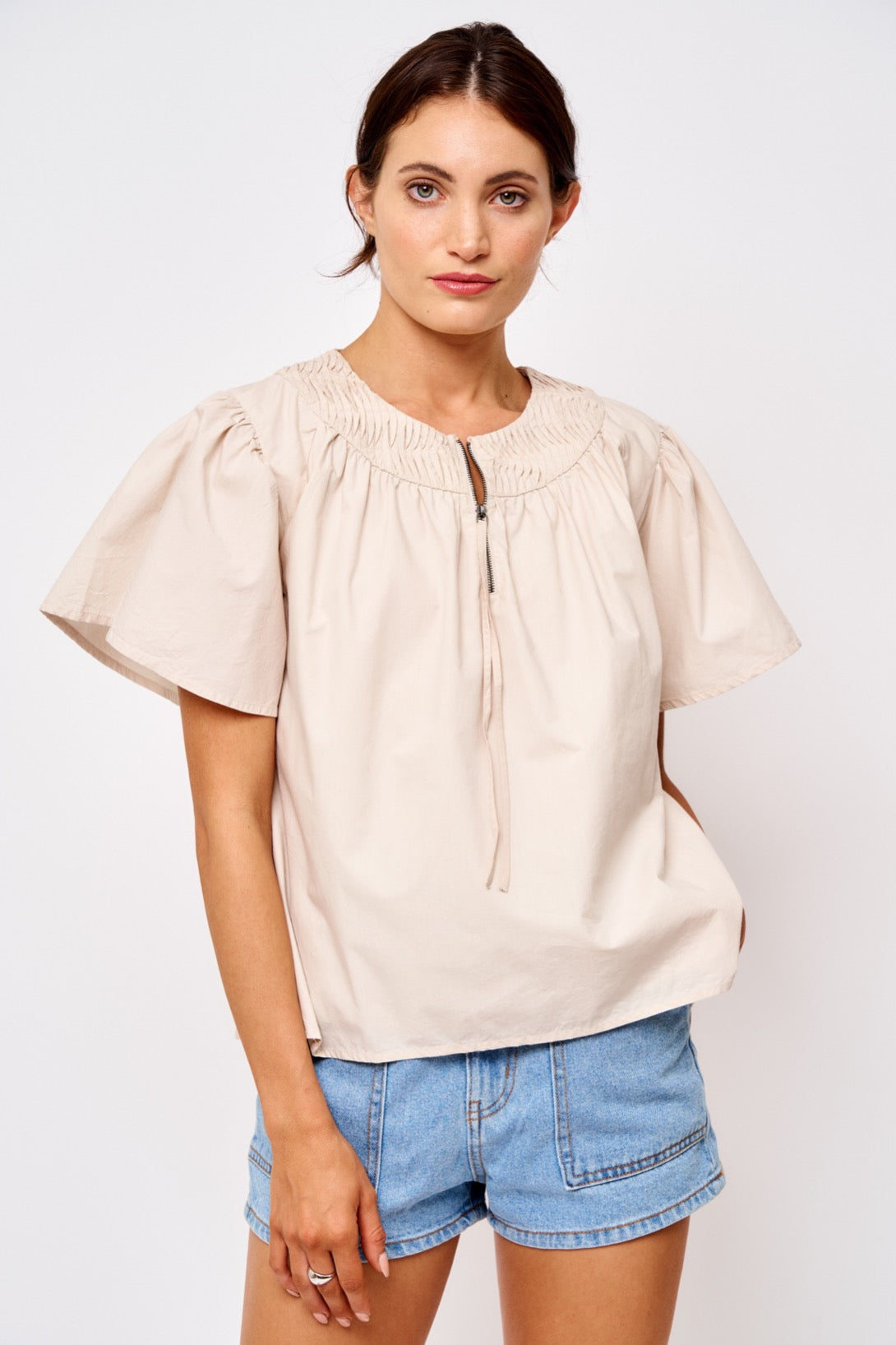 Svea Pintuck Cotton Top