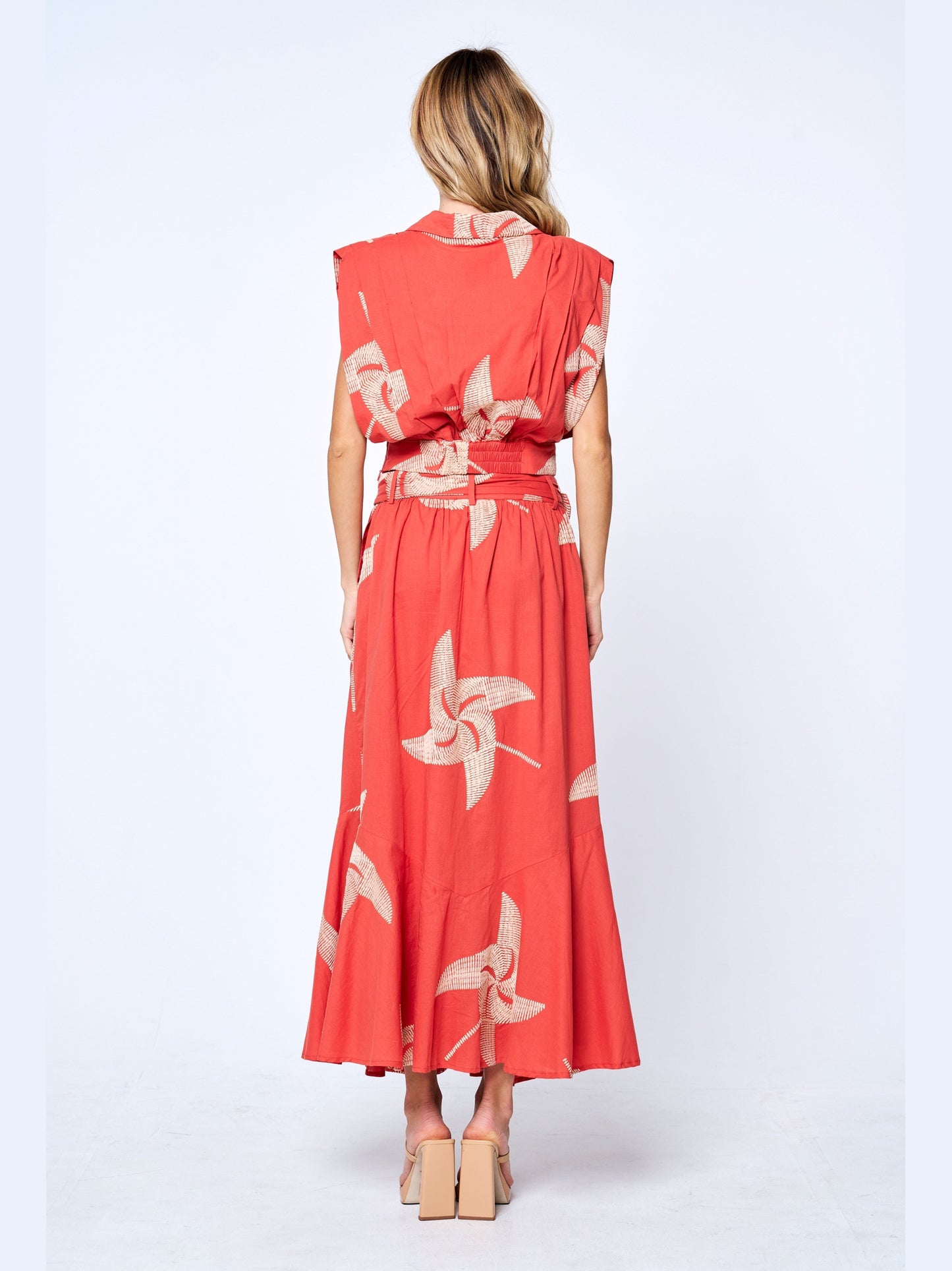 Teyan Embroidered Belted Wrap Maxi Skirt