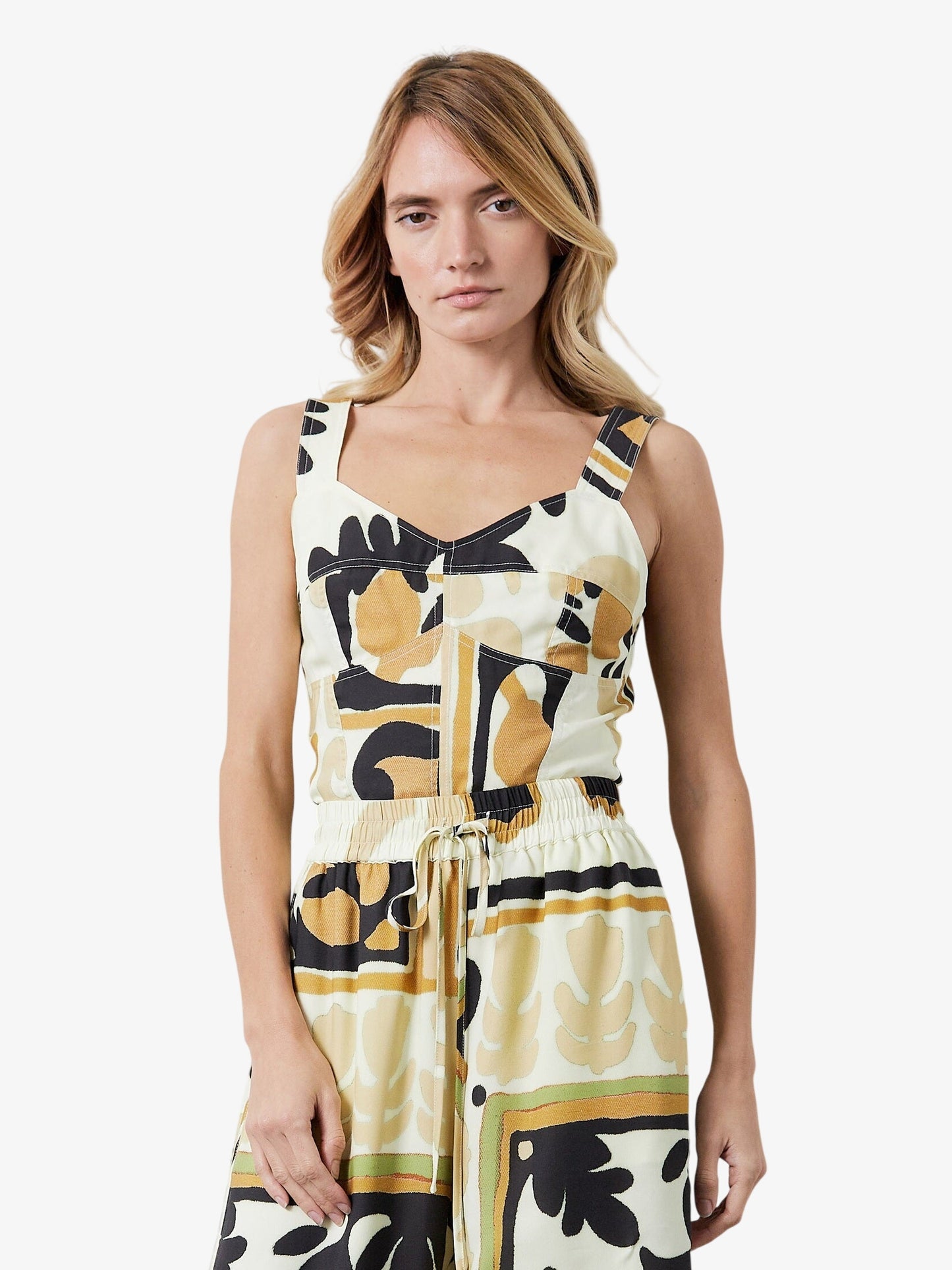 Diosa Tapestry Print Bustier Top