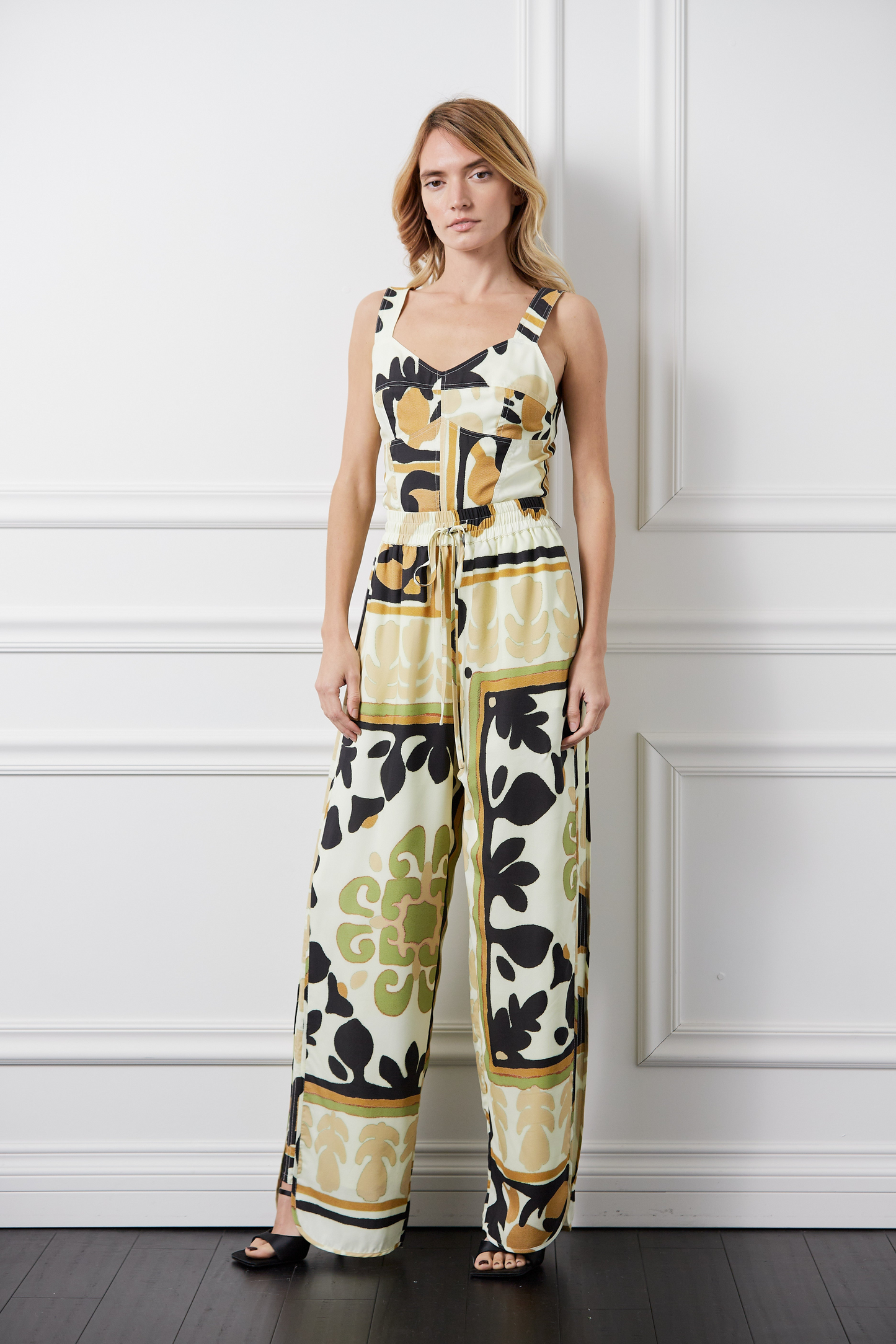 Diosa Tapestry Print Bustier Top