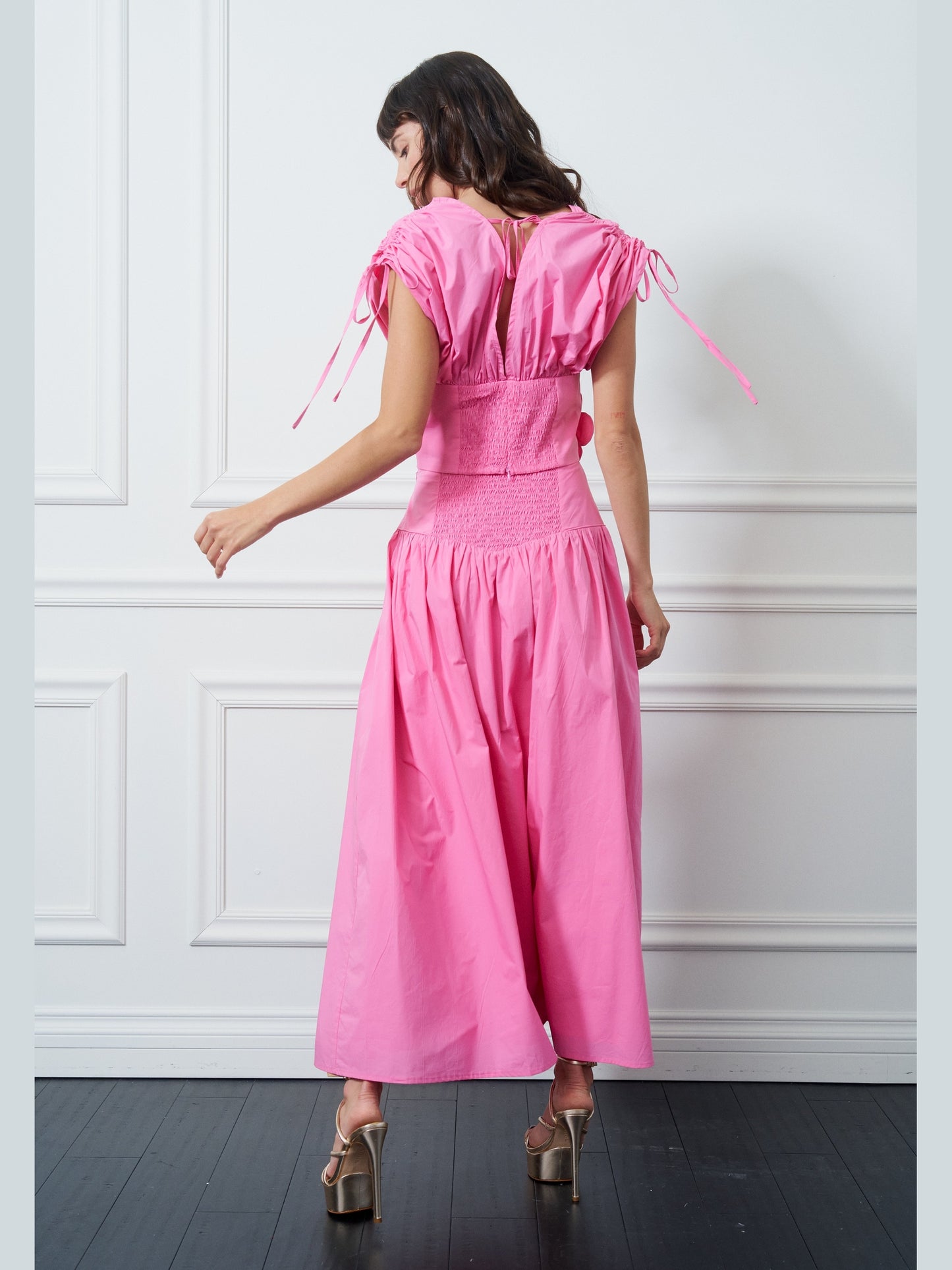 Emmeline Gathered High-Waisted Maxi Skirt