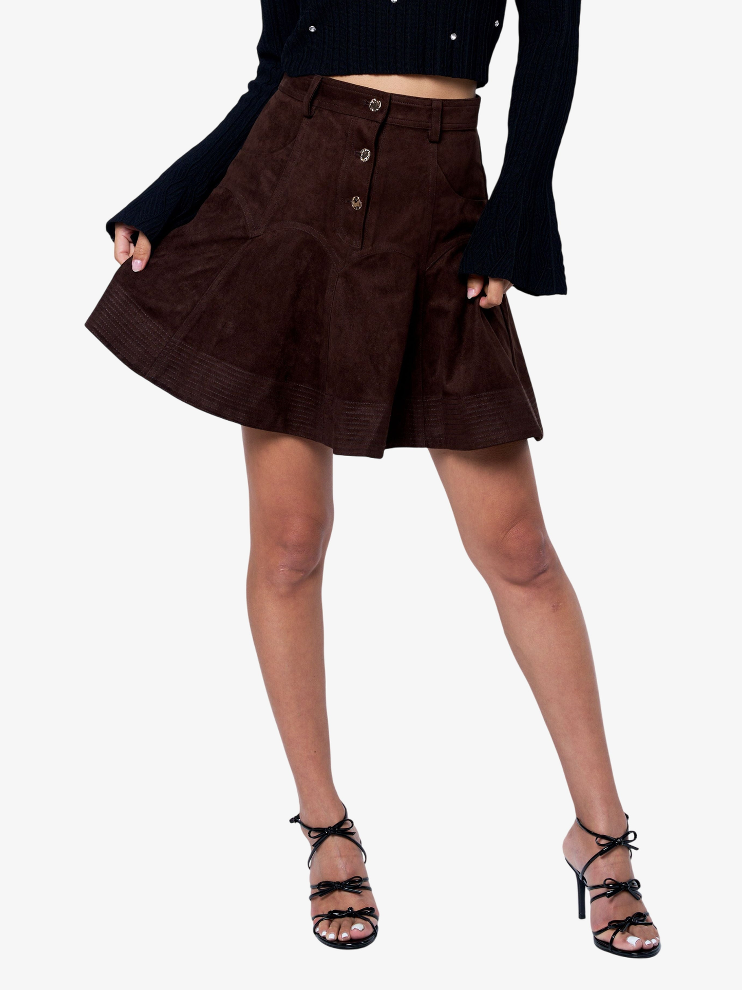 Tiffany High Waisted Fauz Suede Skirt