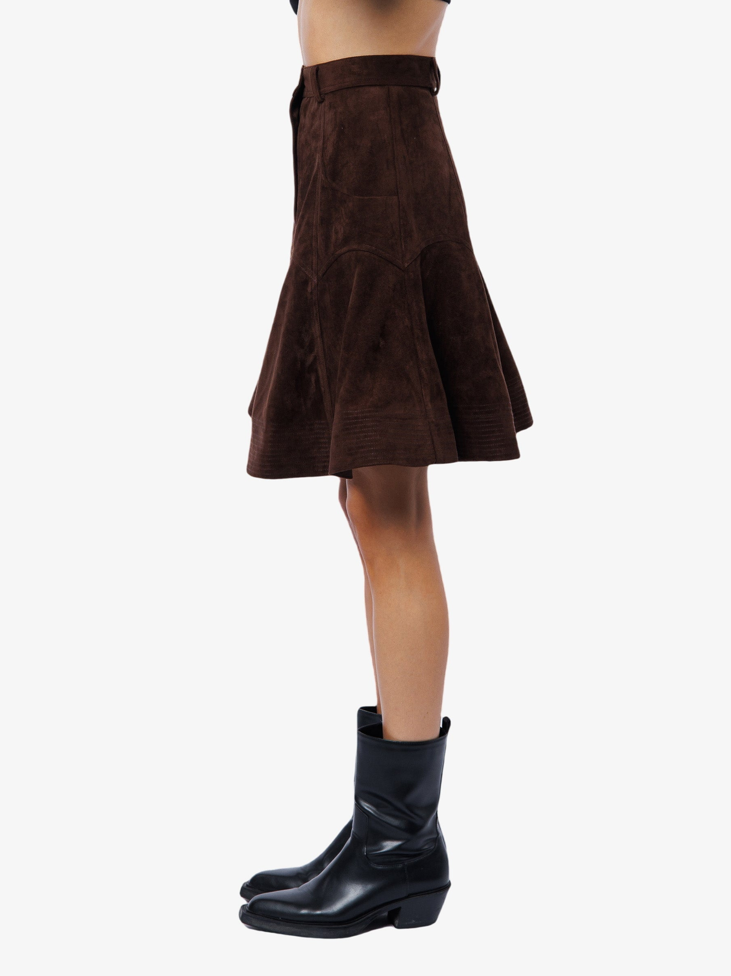 Tiffany High Waisted Fauz Suede Skirt