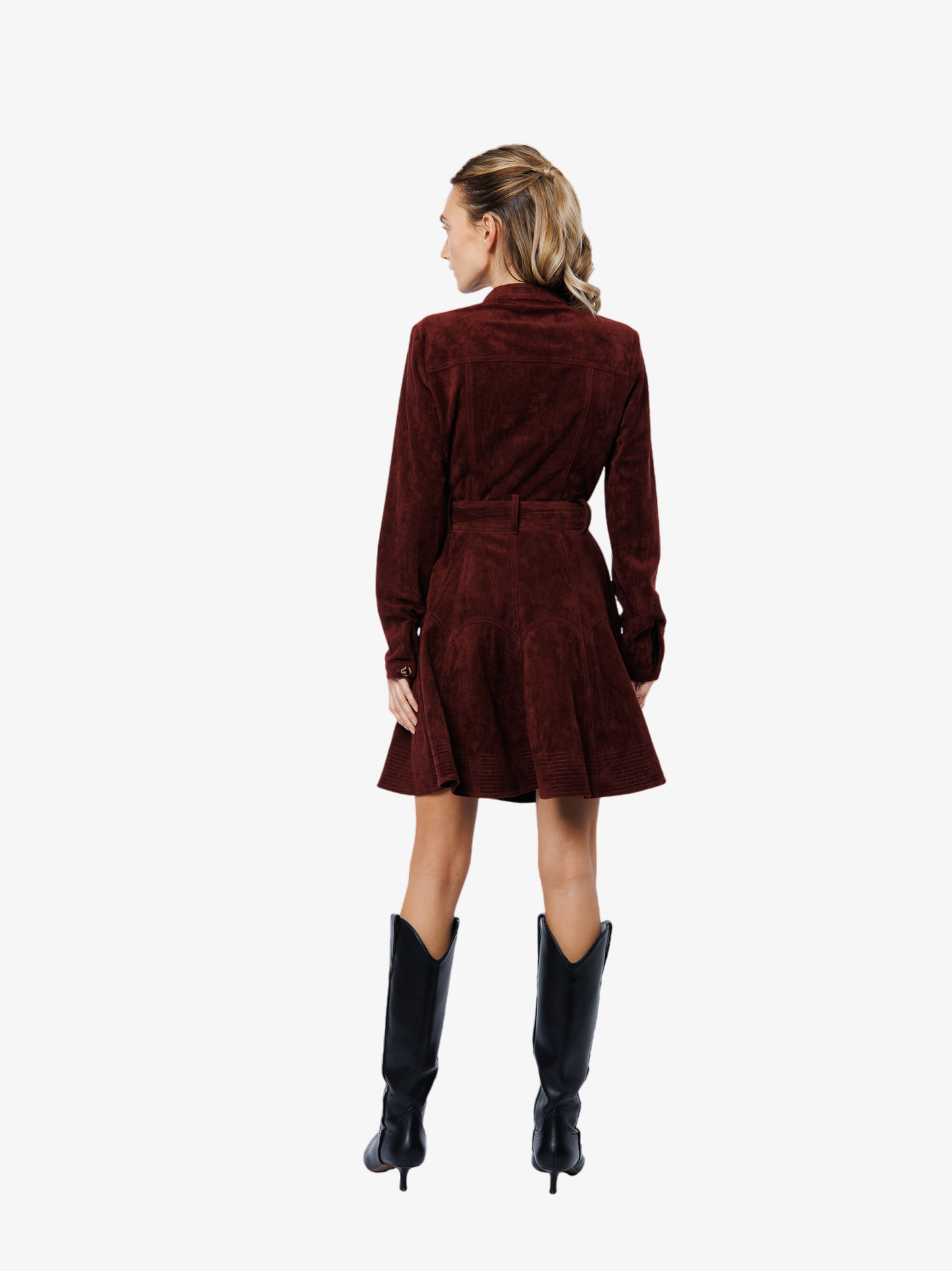 Laurie Faux Suede Long Sleeve Mini Dress