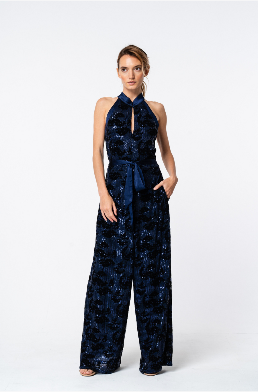 Louise Flocked Sequin Jumpsuit