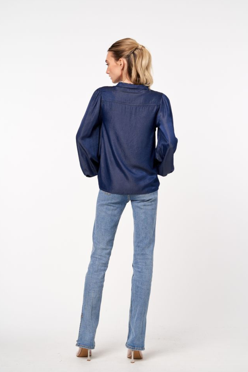 Xavia Denim Effect Long Sleeve Top