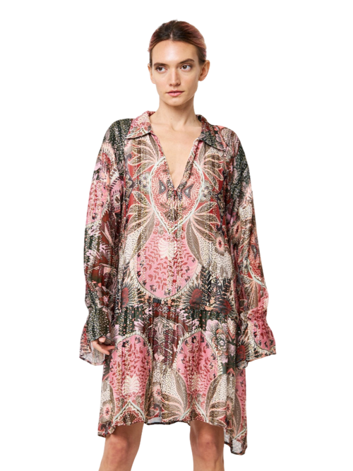 Cargar la imagen 1 en la vista de la galería. Tasi Printed Metallic Mini Dress