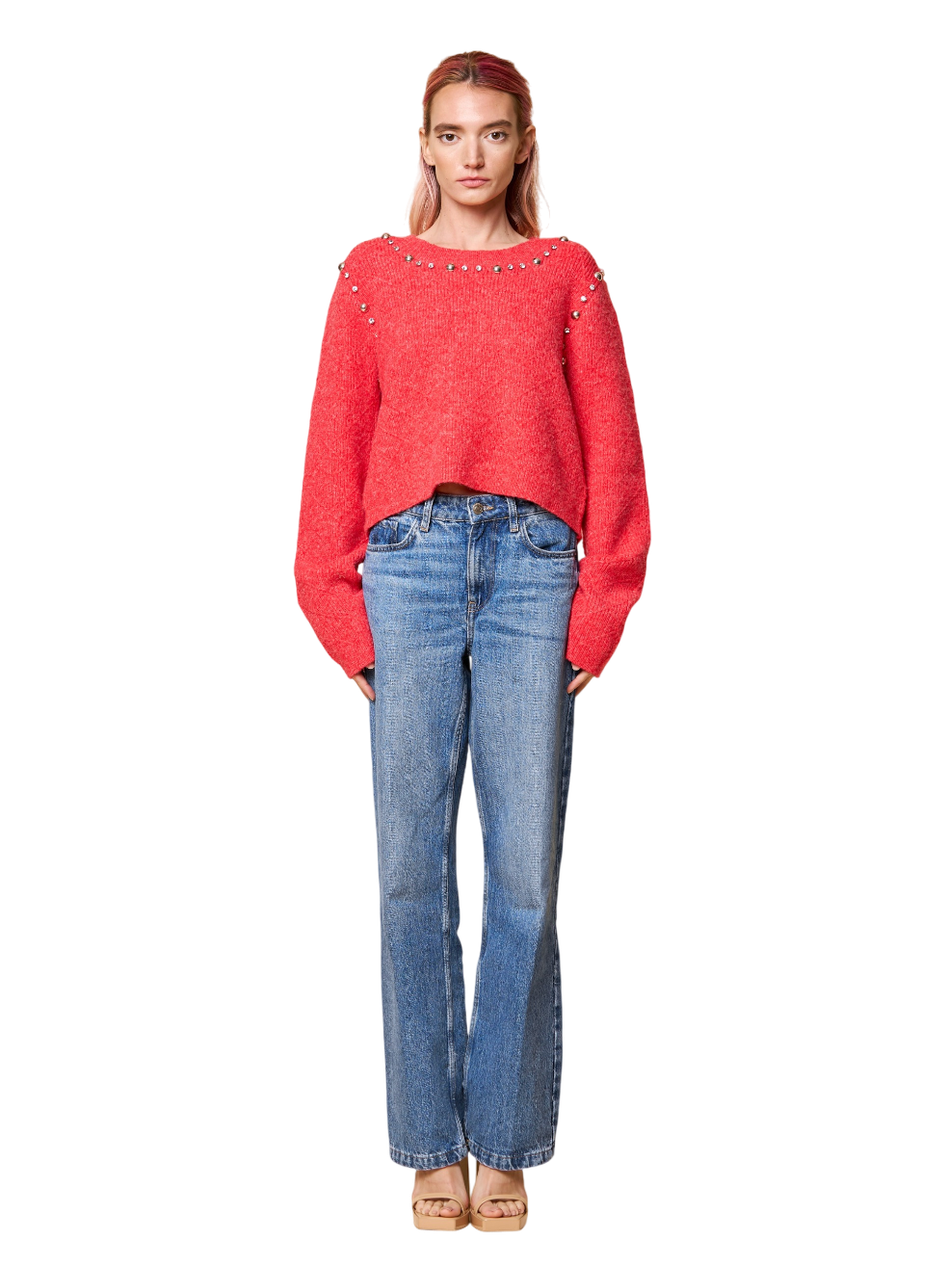 Merryl Metal Trim Pullover Sweater