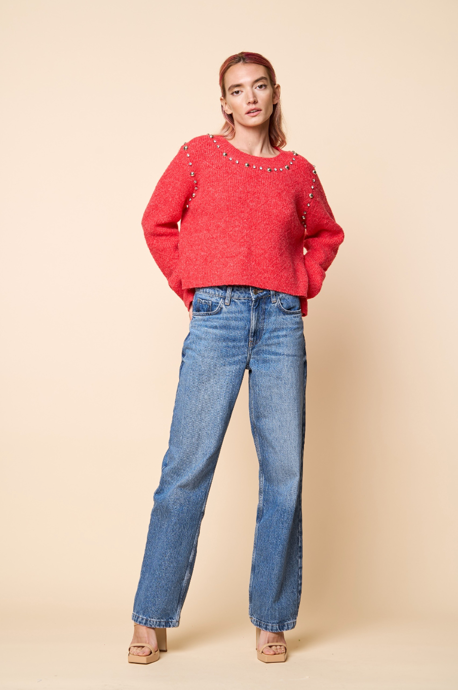 Merryl Metal Trim Pullover Sweater