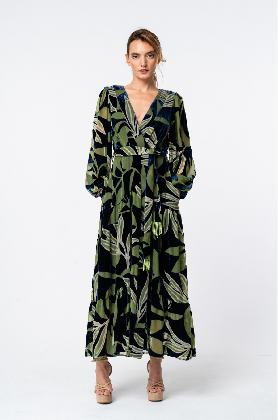 Lilian Velvet Maxi Wrap Dress