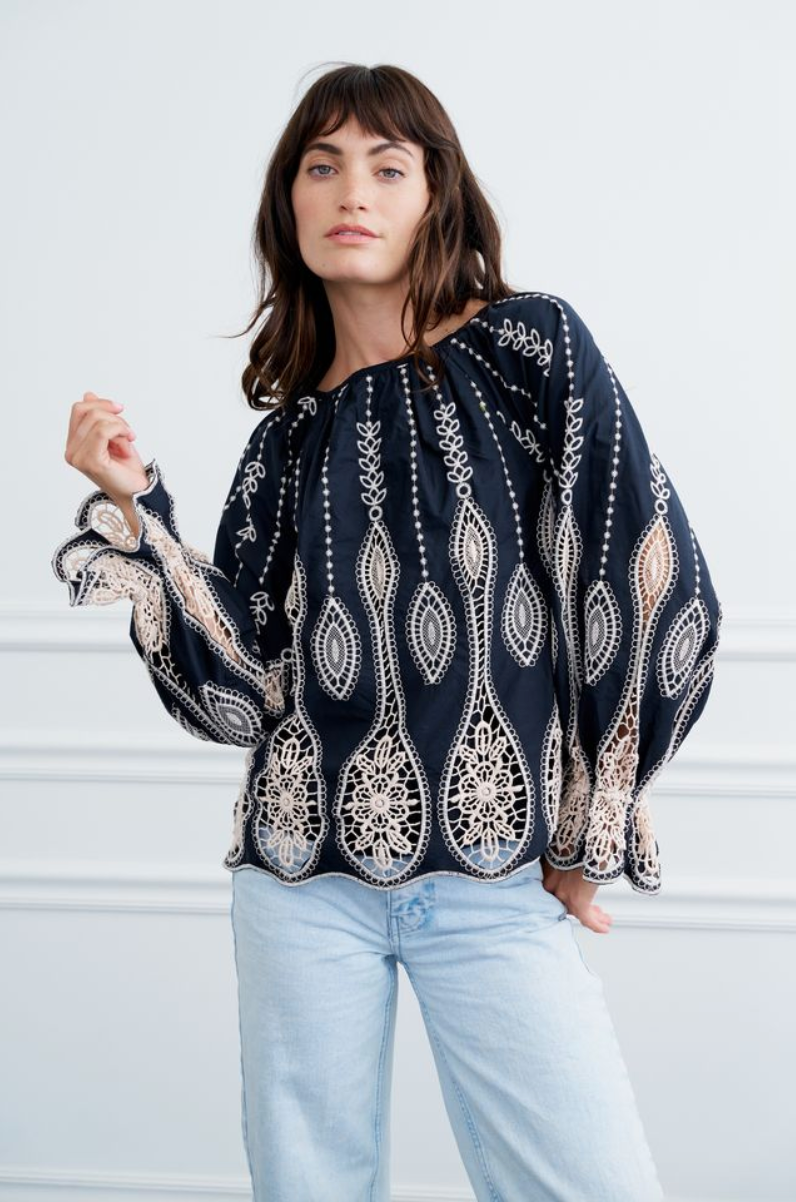 Belia Embroidered Lace Top