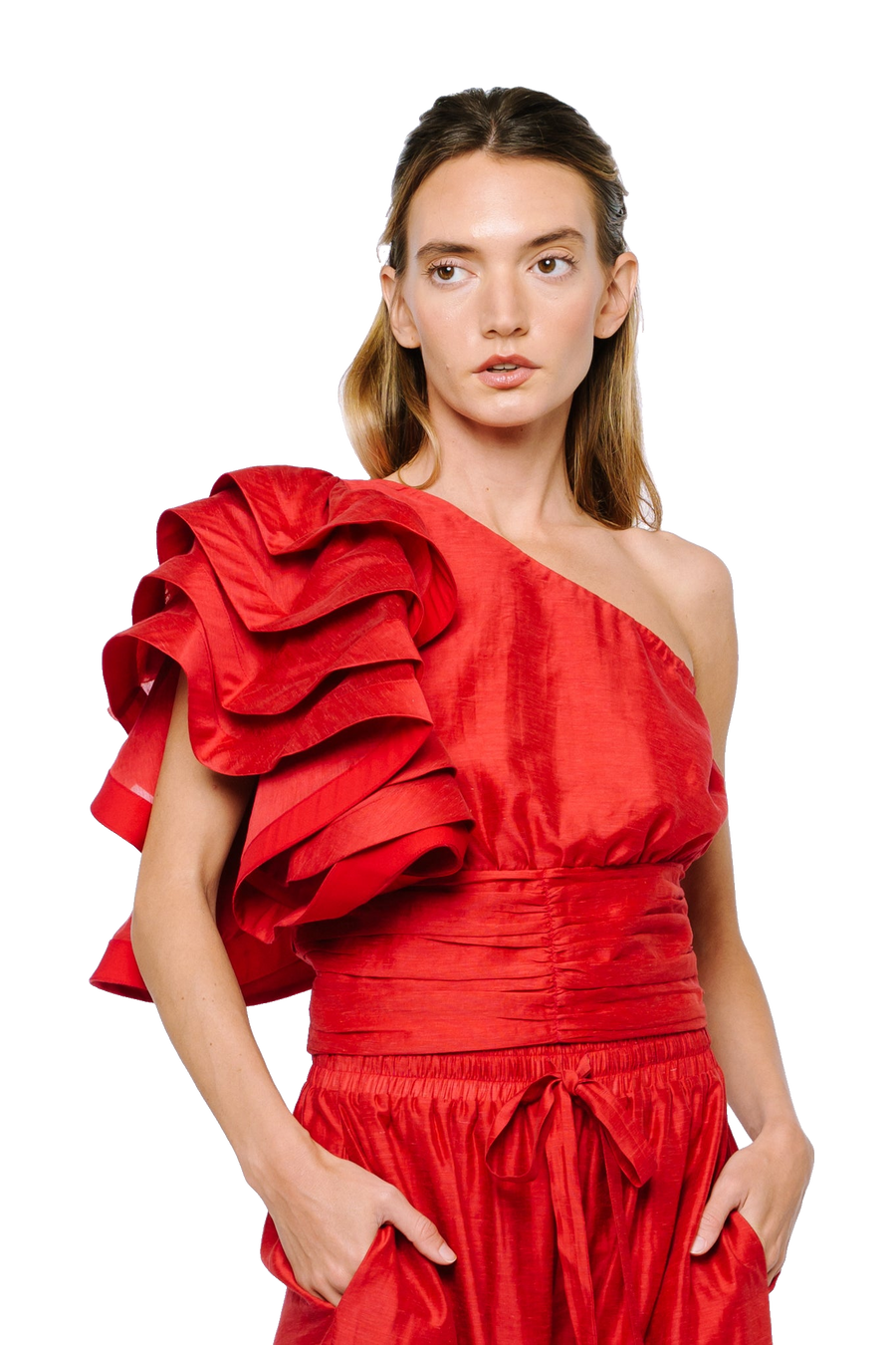 Risa One Shoulder Ruffle Top