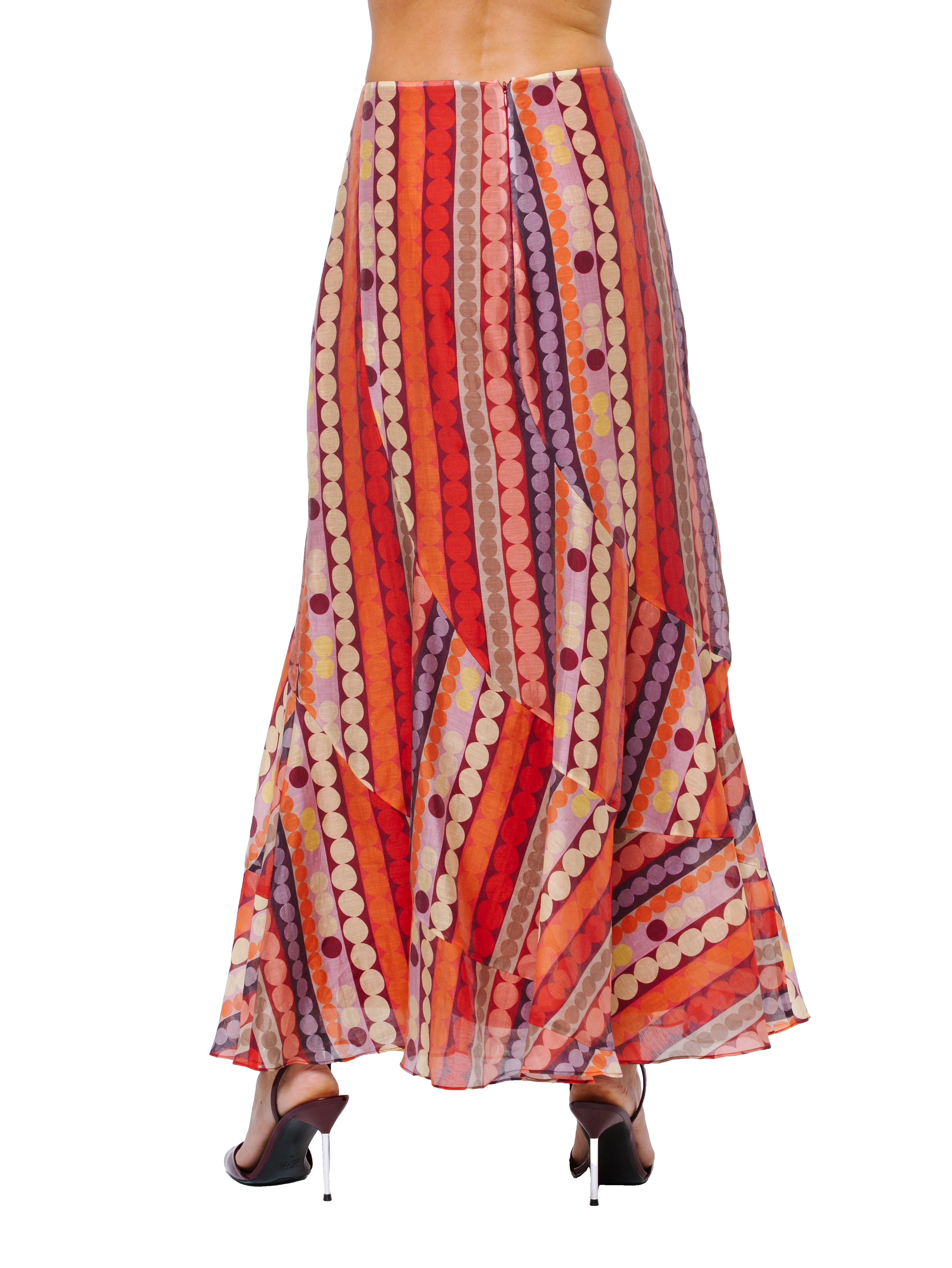 Riley Striped Polka Dot Maxi Skirt