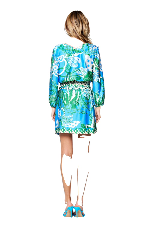 Load image 1 in gallery view. Fedele Turtle Print Surplice Top