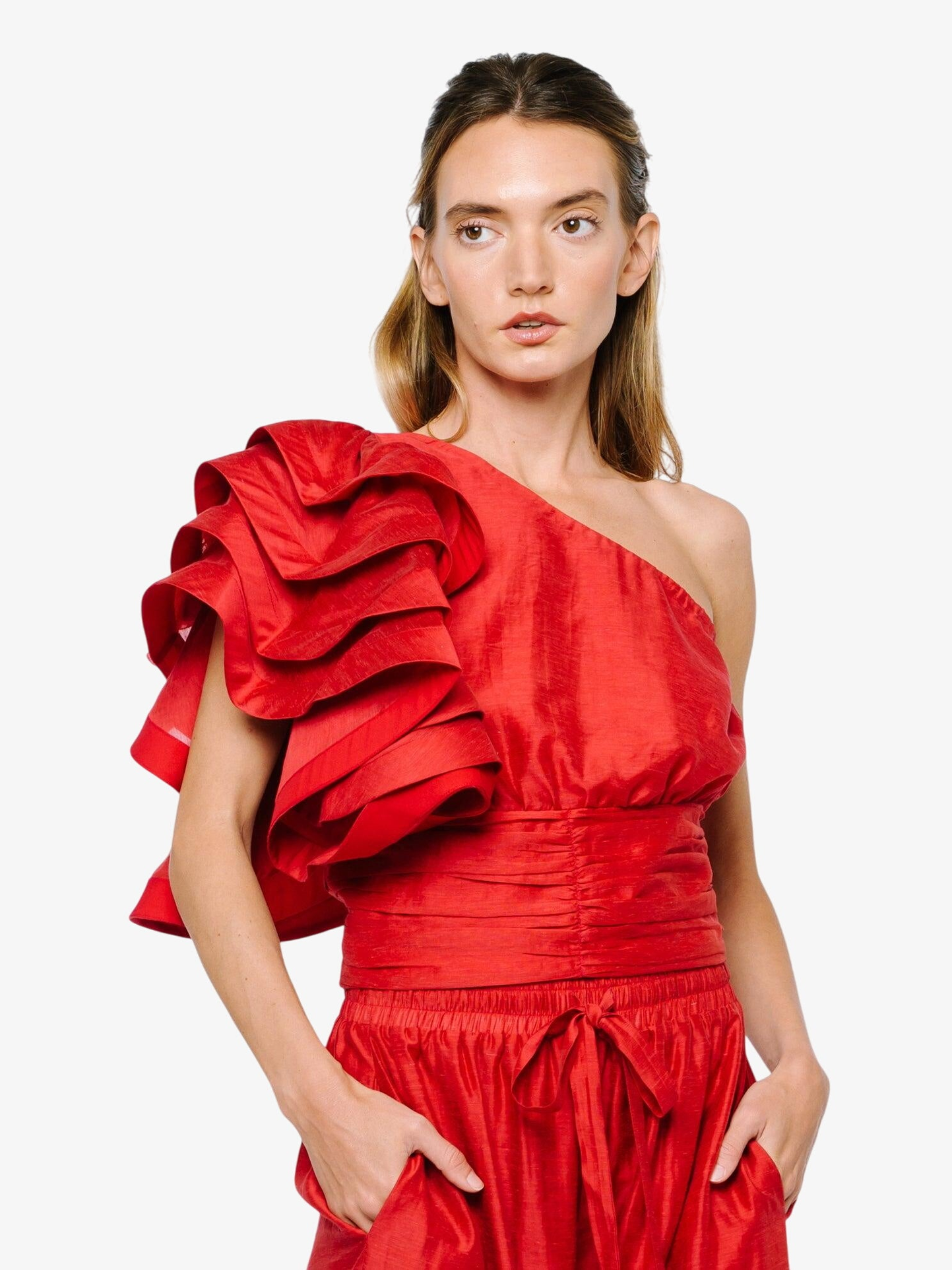 Risa One Shoulder Ruffle Top