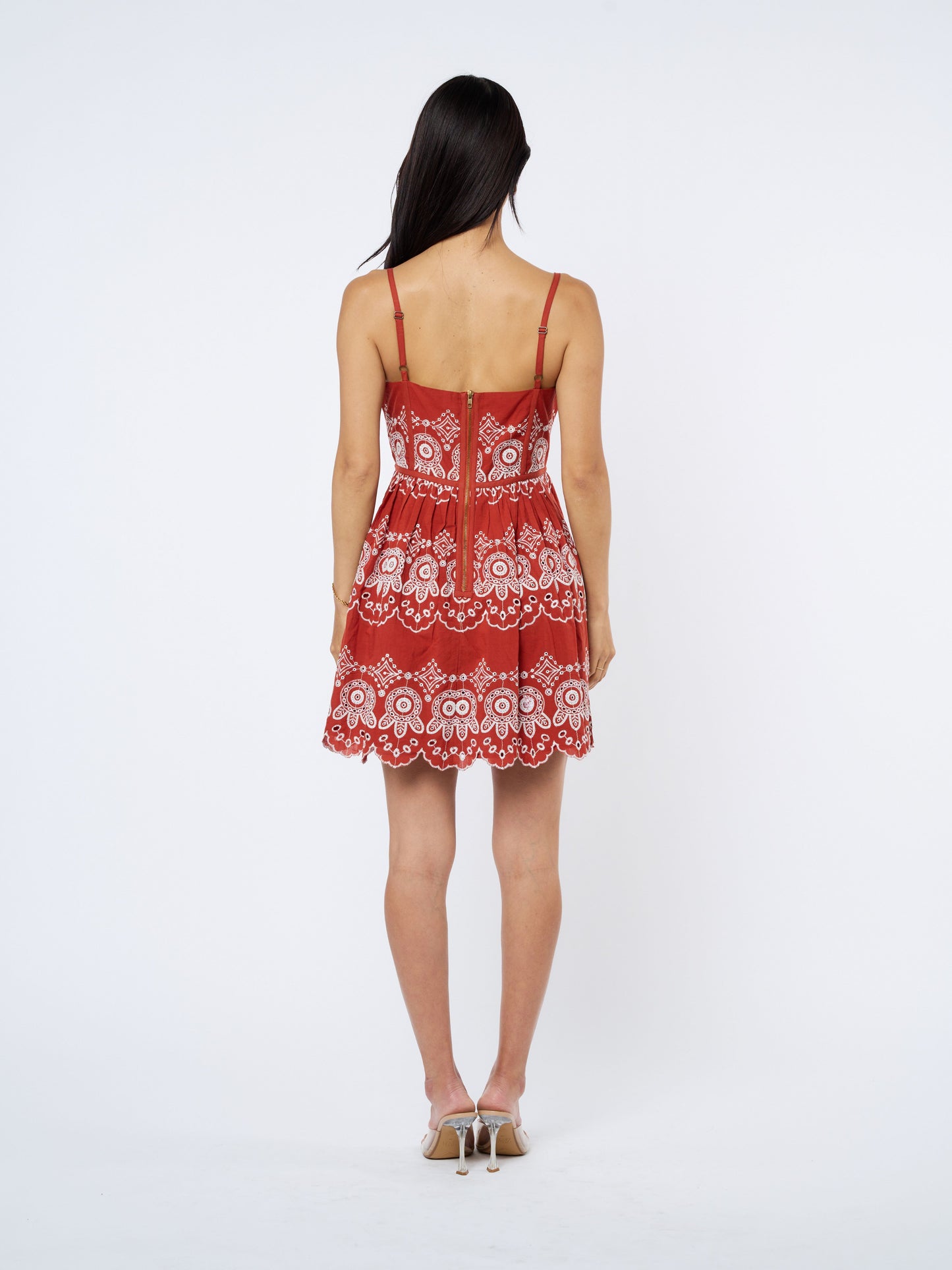 Evelyn Eyelet Lace Cotton Mini Dress