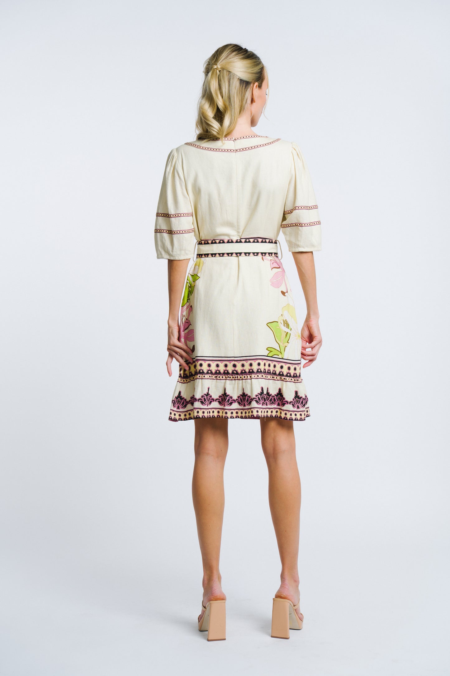 Ivy Floral Print Belted Mini Dress