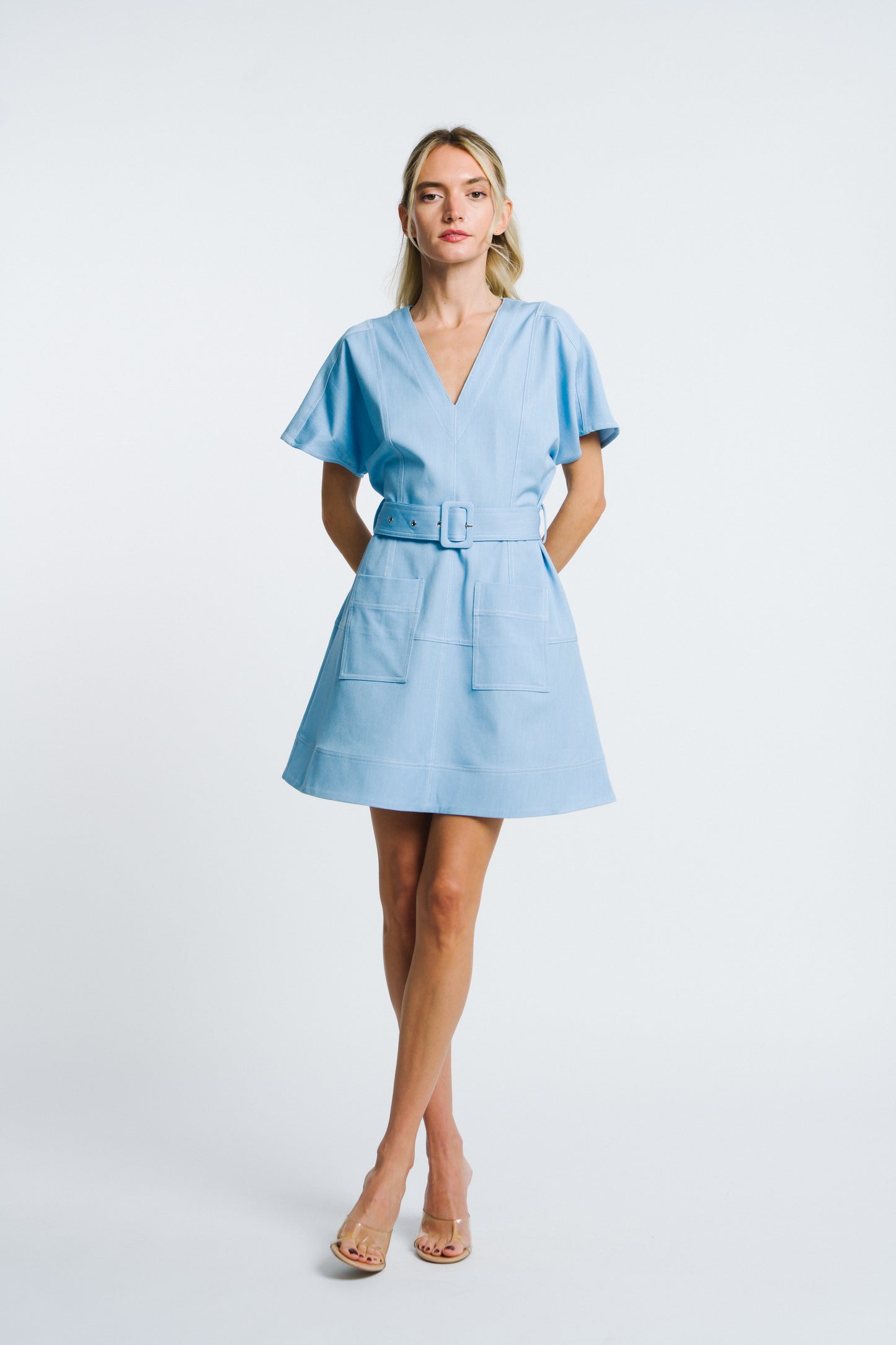 Polly Patch Pocket Denim Mini Dress