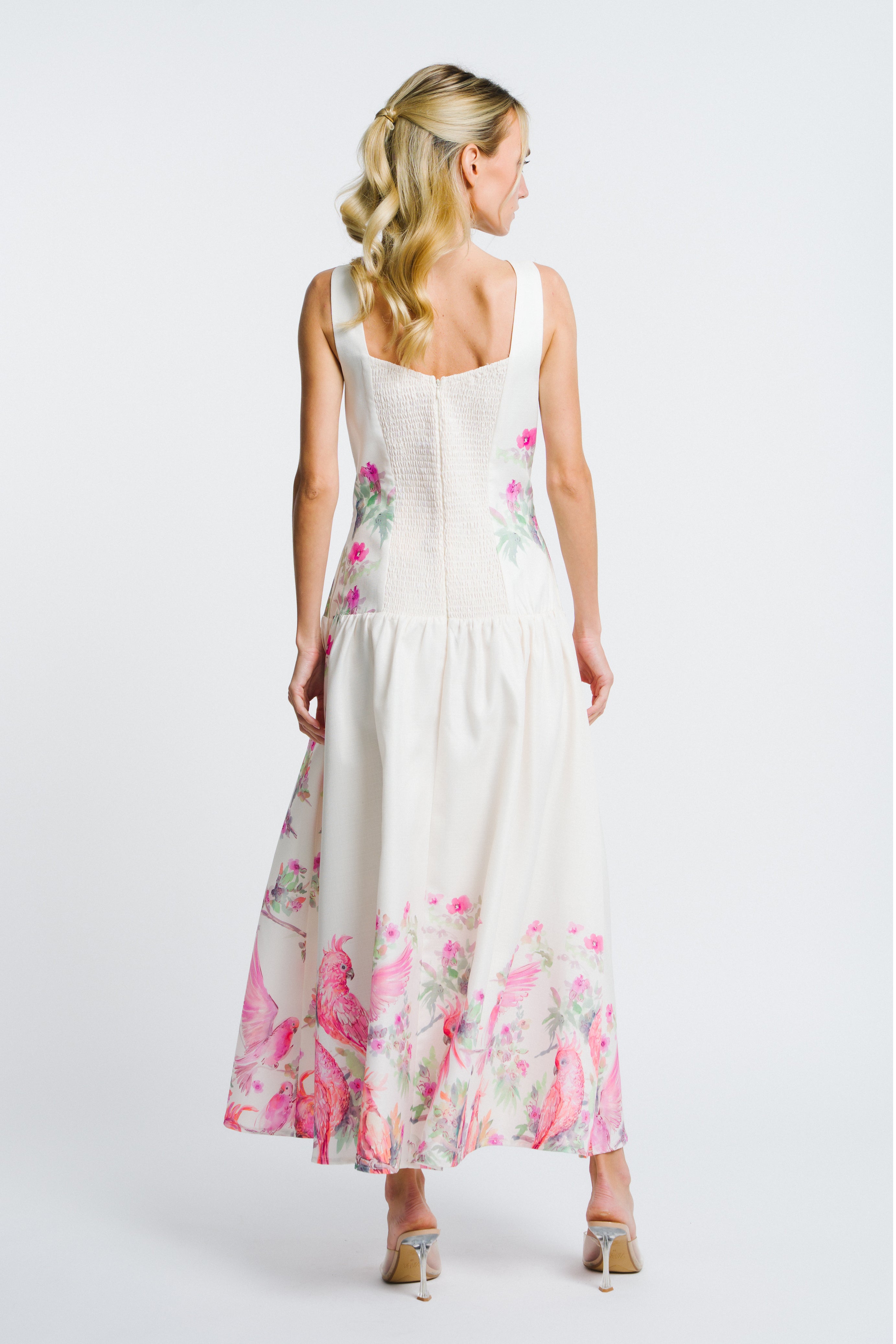 Marsella	Bird	Print Sleeveless Maxi Dress