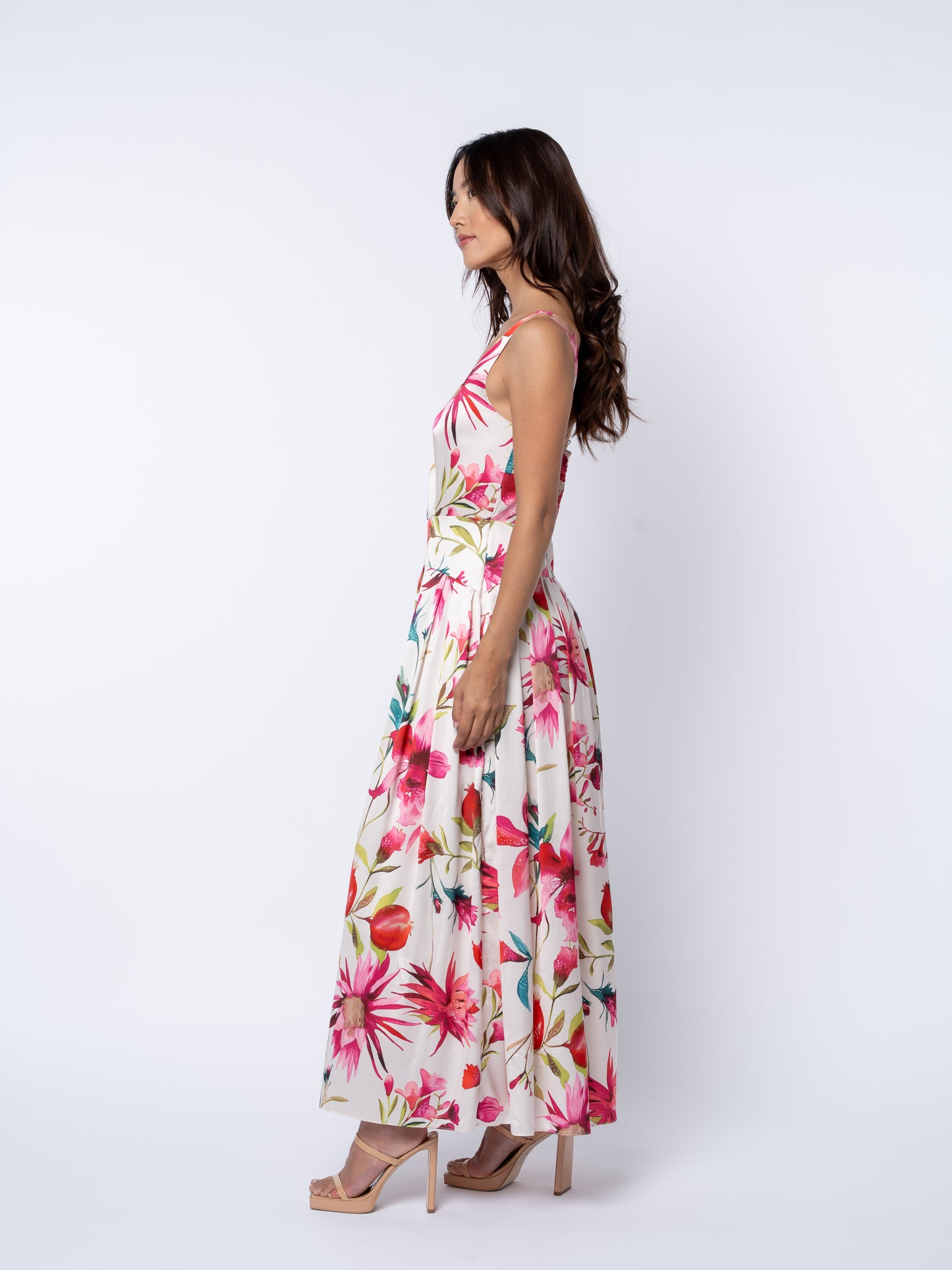 Juno Floral Print Sleeveless Maxi Dress