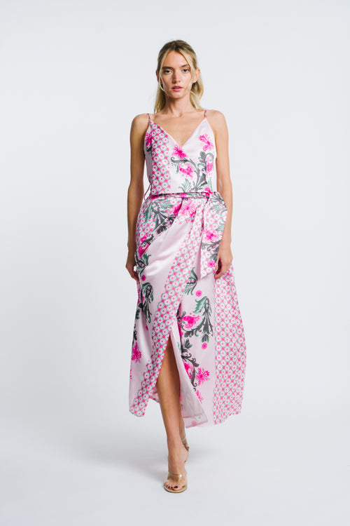 Load image 1 in gallery view. Cillian Floral Print Faux Wrap Dress