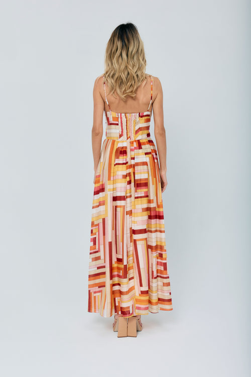 Load image 1 in gallery view. Fiona Striped A-Line Maxi Dress