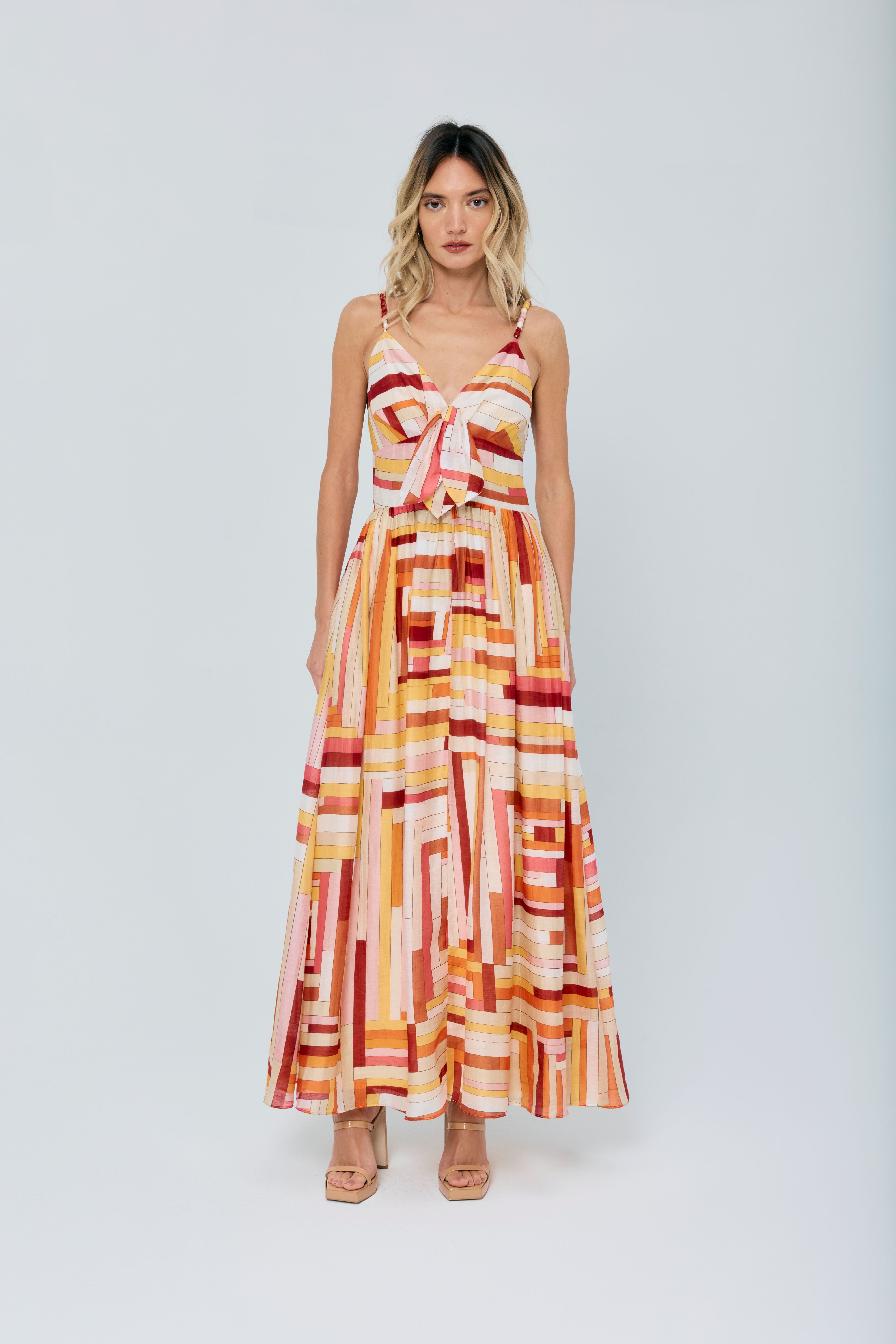 Fiona Striped A-Line Maxi Dress