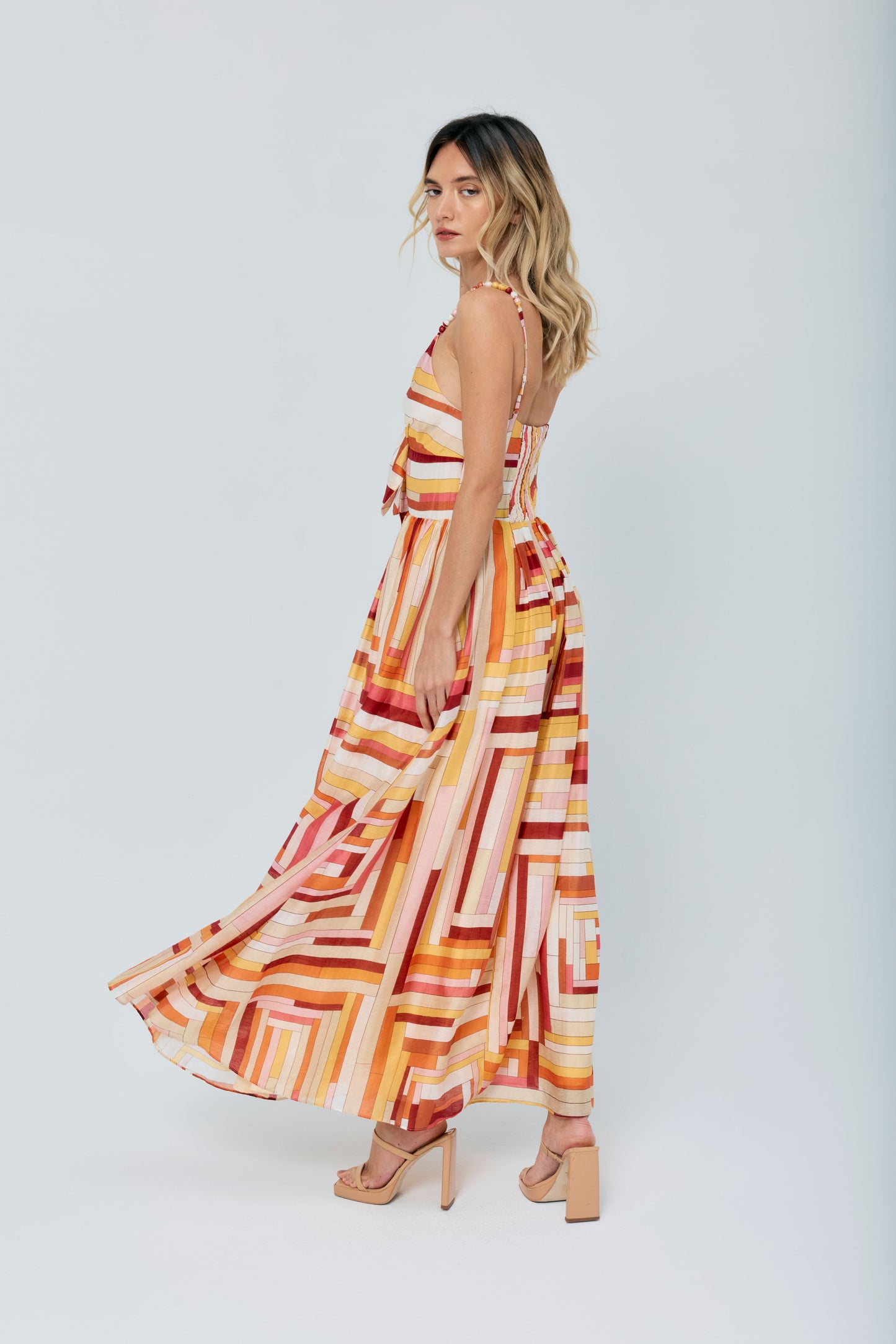 Fiona Striped A-Line Maxi Dress