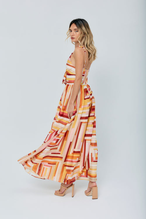 Load image 1 in gallery view. Fiona Striped A-Line Maxi Dress