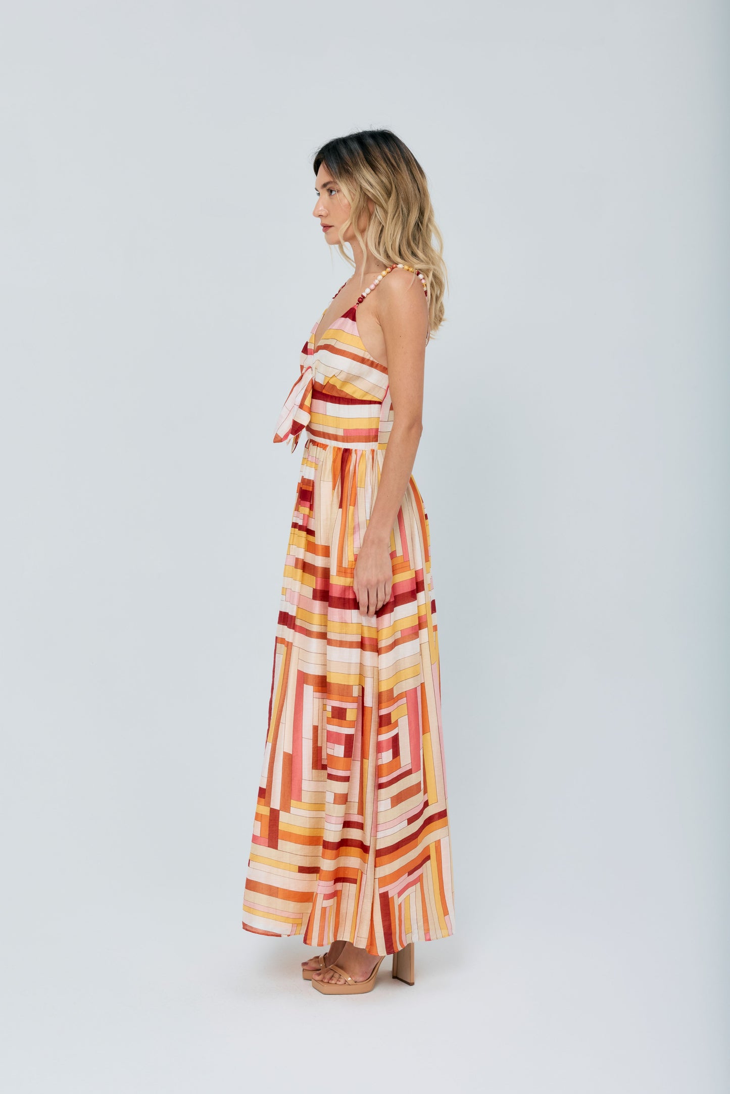 Fiona Striped A-Line Maxi Dress