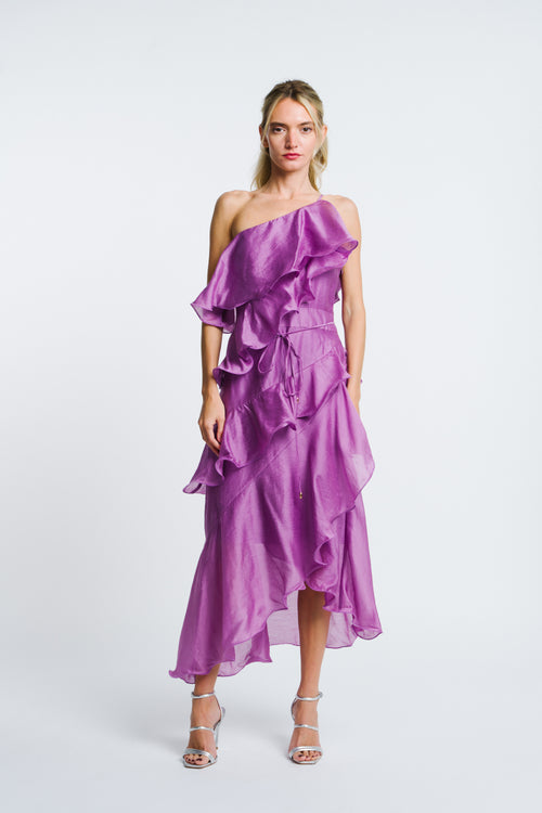 Matea Ruffle One-Shoulder Maxi Dress CIEBON Matea Ruffle One-Shoulder Maxi Dress CIEBON