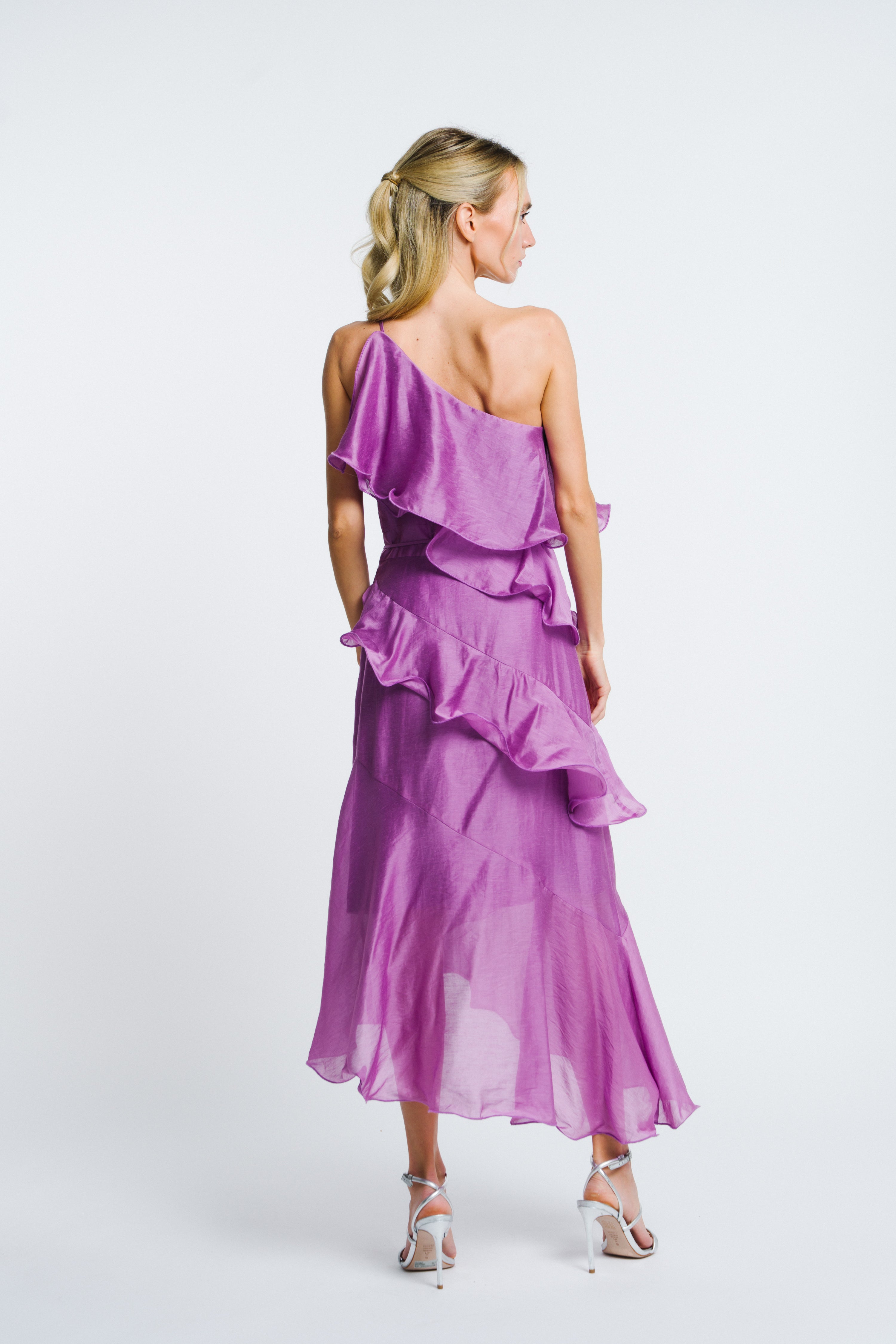 Matea Ruffle One-Shoulder Maxi Dress