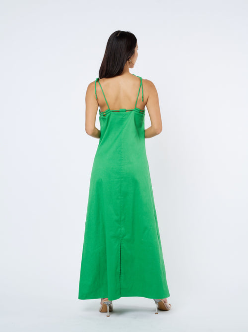 Load image 1 in gallery view. Hattie Beaded Palm Maxi Dress